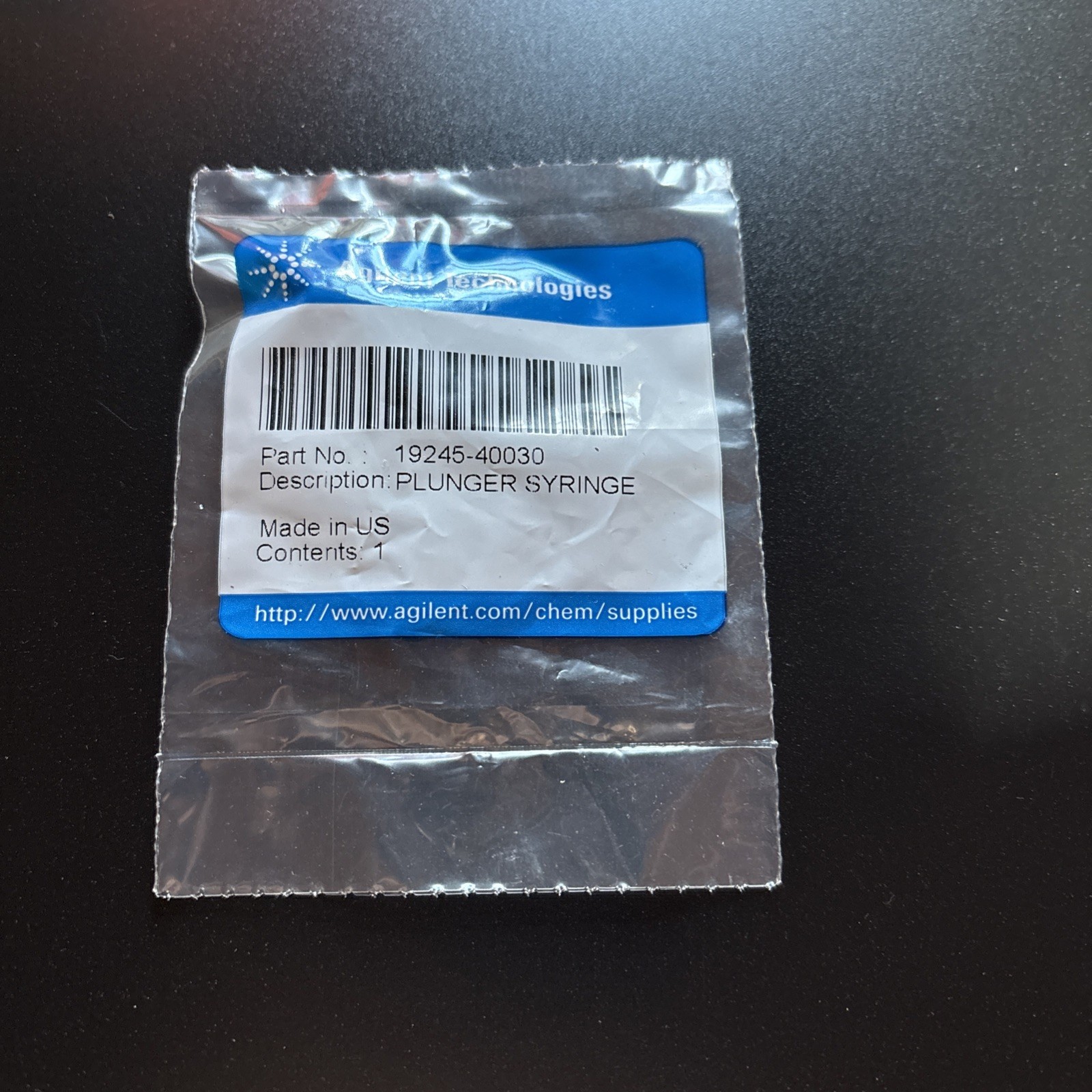 Agilent 19245-40030 Syringe Plunger; New