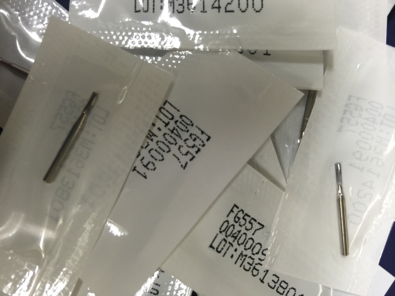 Carbide Burs FG557, 50 / Pack FG Burs. Midwest Type, Made by Kerr 50 Pk