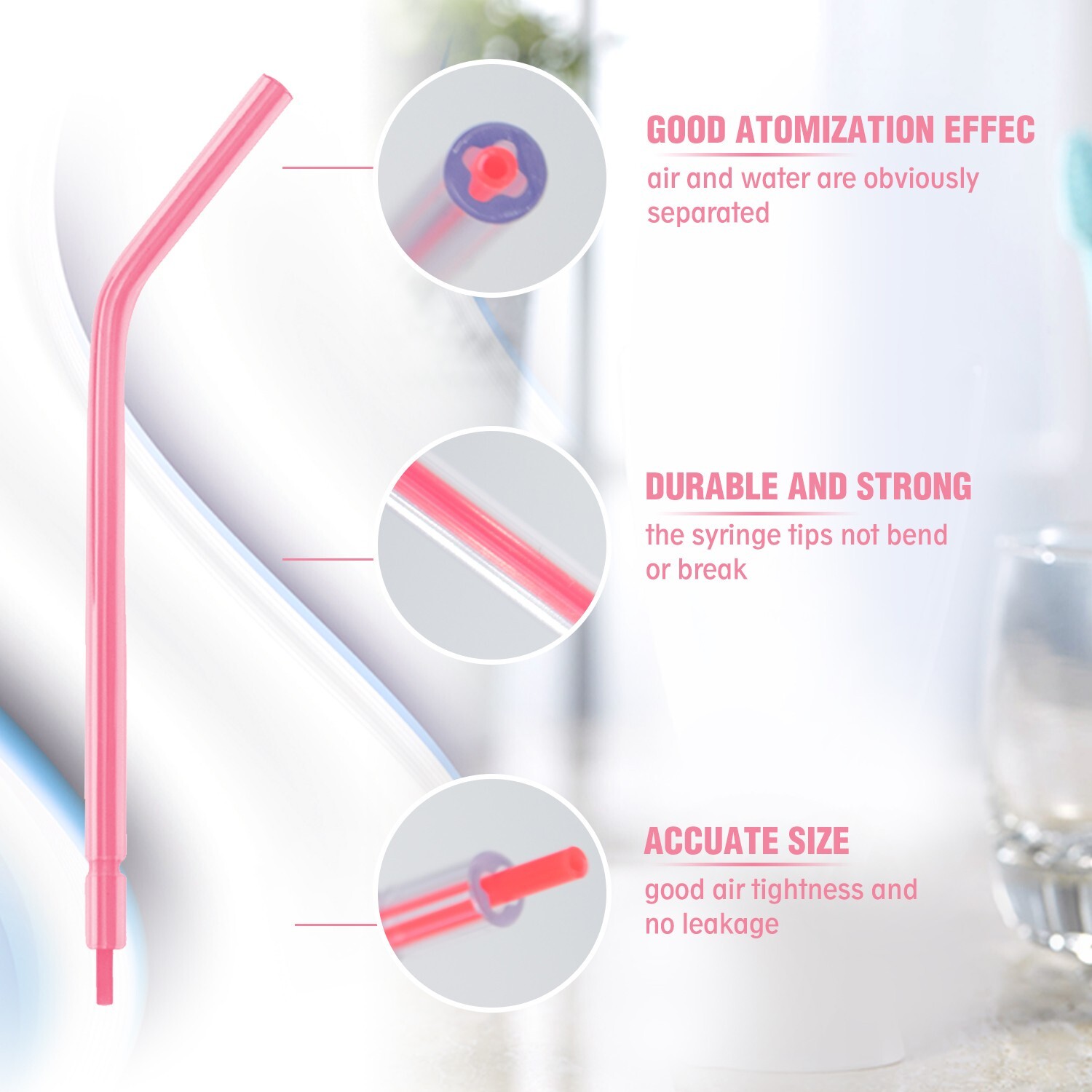 2000 Dental Disposable 3 way Air Water Syringe Tips- Spray Tips Triple Nozzles