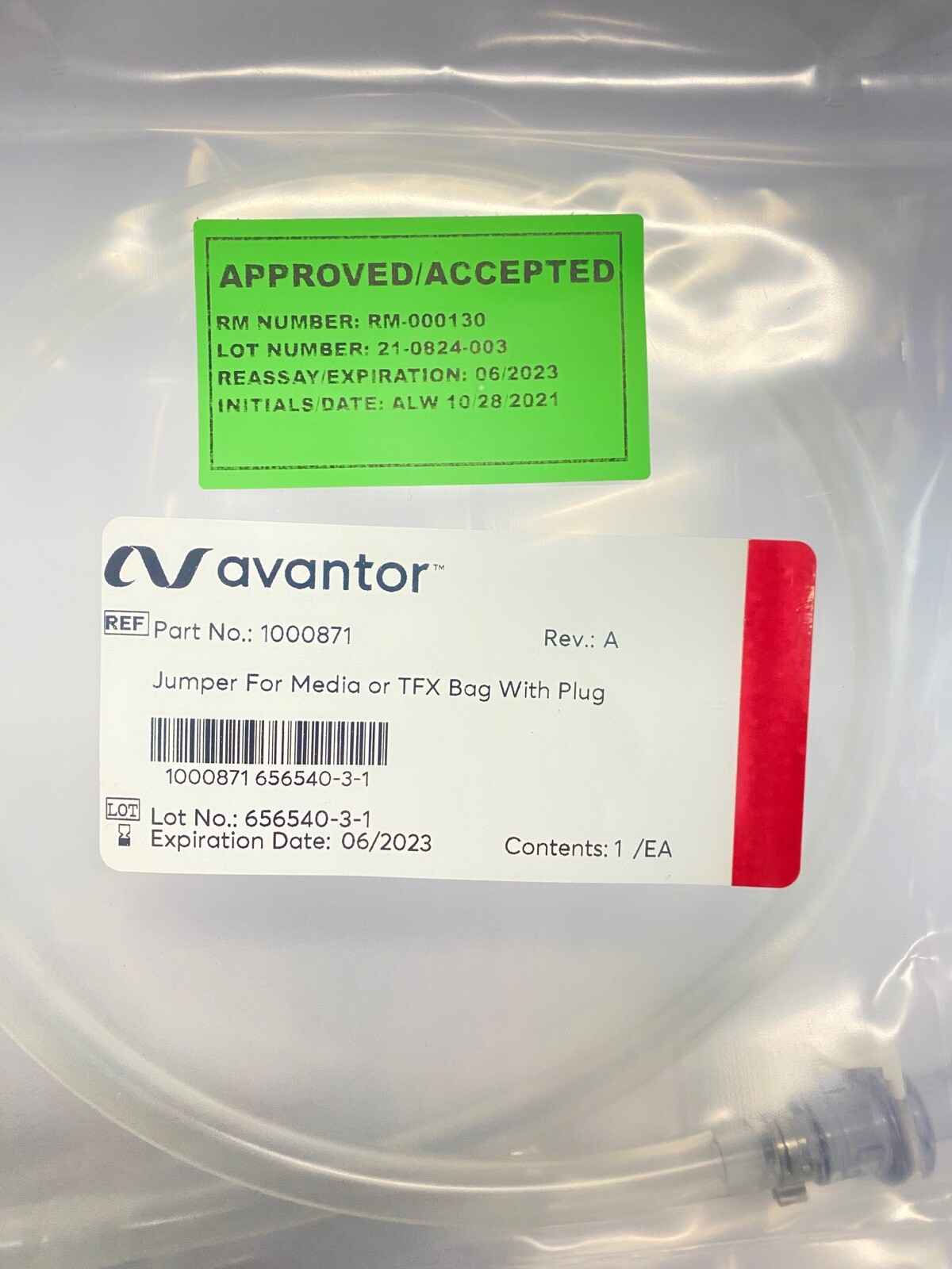 AVANTOR Jumper for Media or TFX Bag With Plug 1000871
