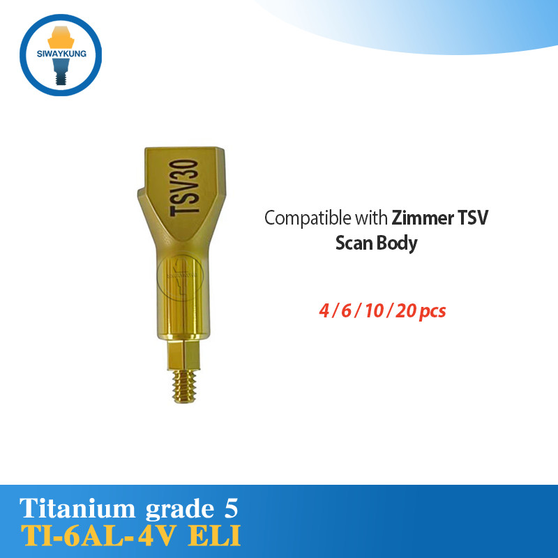 4/6/10/20 Pcs Dental Scan Body CAD/CAM compatible with Zimmer TSV 3.0