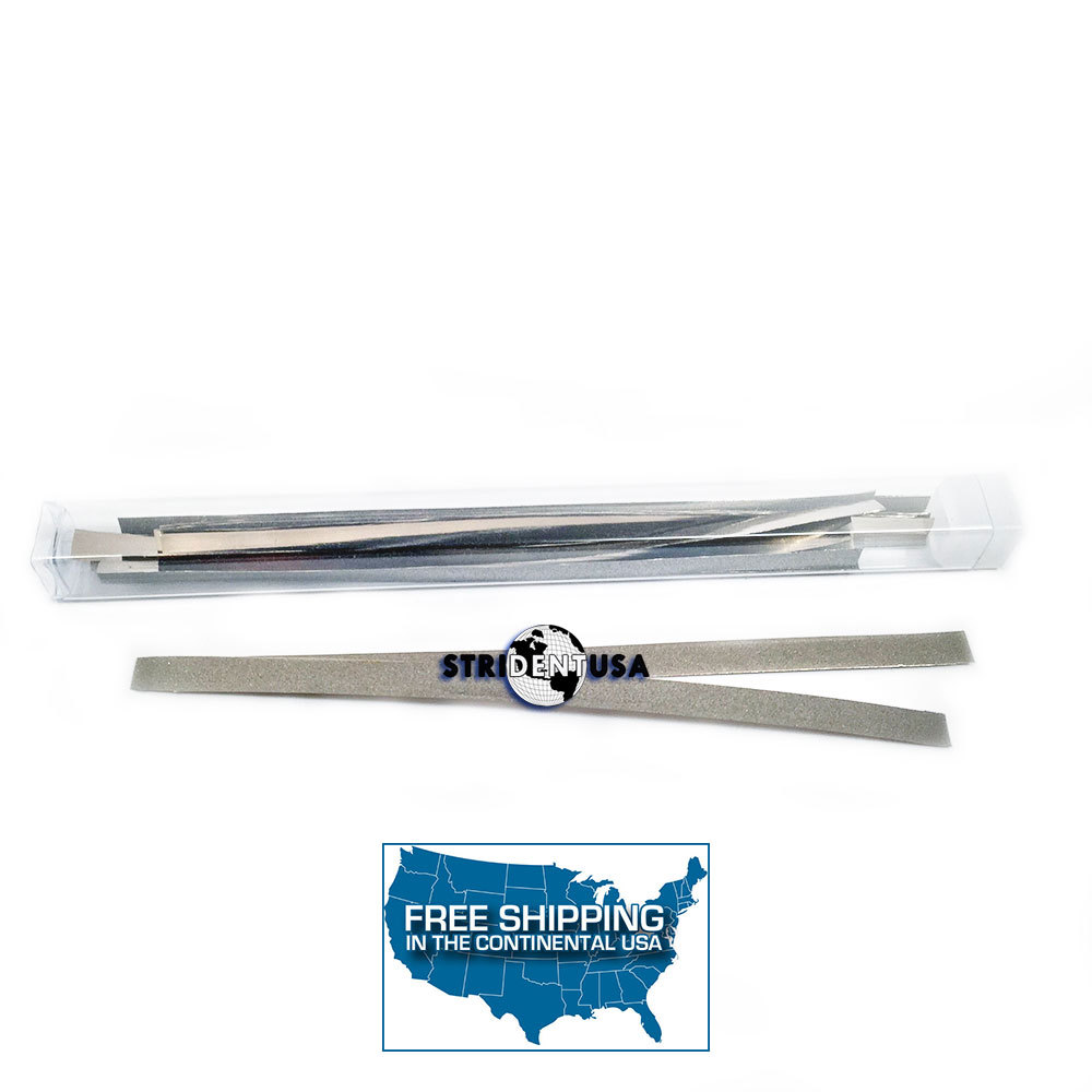 Dental Polishing Strips Stainless Steel 4 mm MEDIUM GRIT (2-sided) 12/BOX