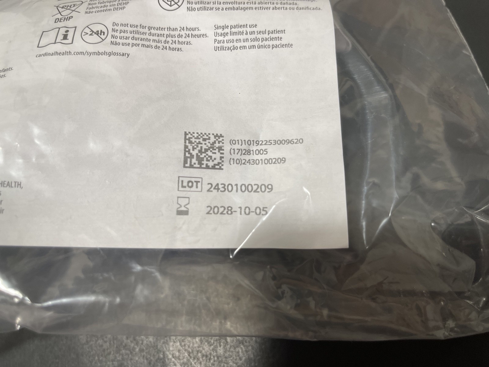 Kangaroo Joey Pump Set 1000ml Bag Anti Free Flow 763656/LOT of 28/Exp 05/10/2028