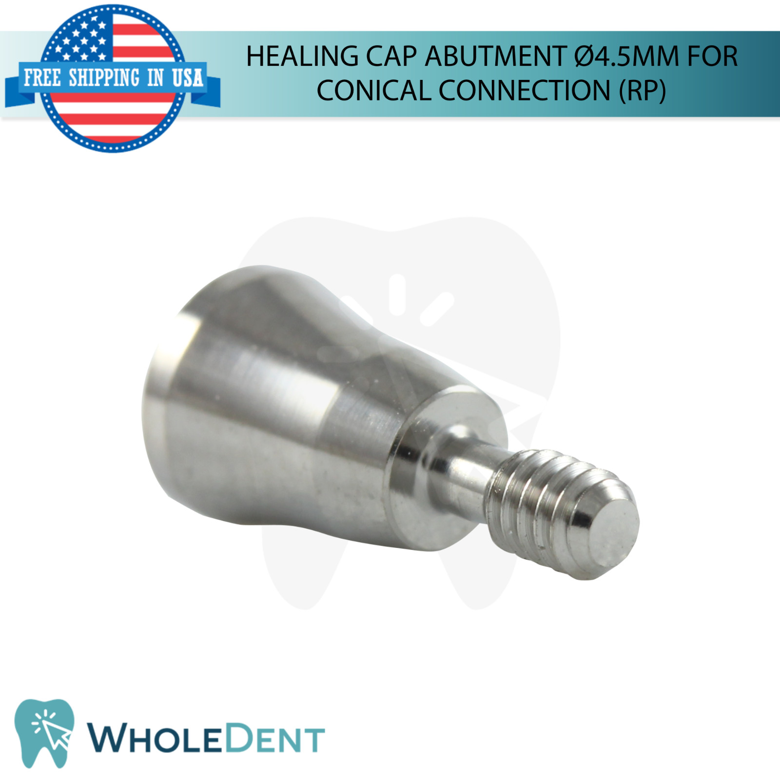 1x Dental Healing Cap Ø4.5mm Regular Platform Conical Connection Hex 2.65mm