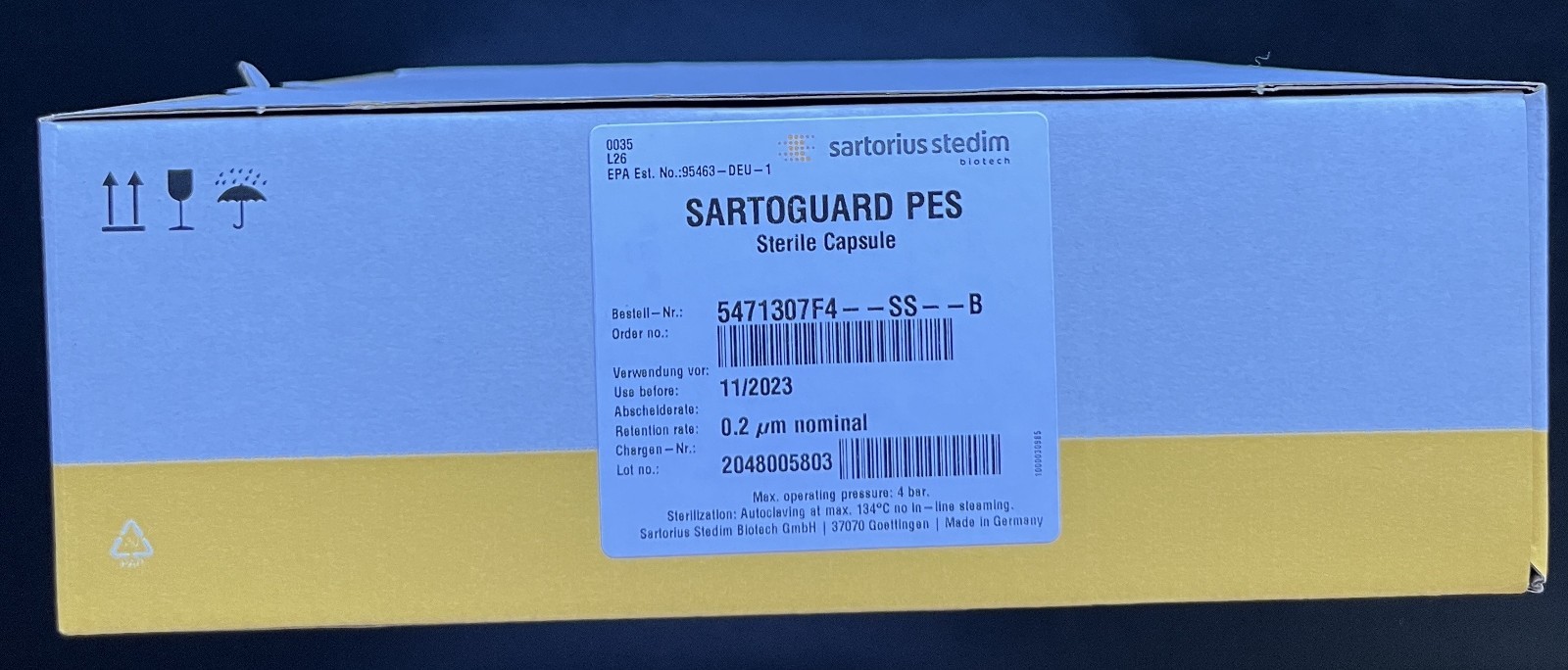 (5/Pk) SARTORIUS Sartoguard PES Capsule Filters 0.2um Sterile 5471307F4-00-B