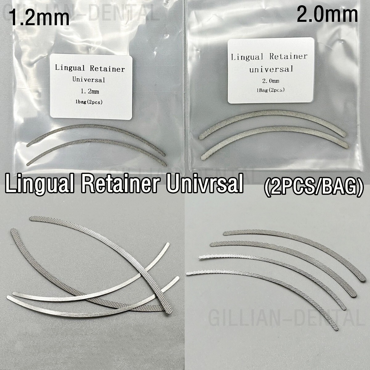Dental Orthodontics Lingual Retainer Universal 1.2/2.0mm Mesh Base Wire Bondable