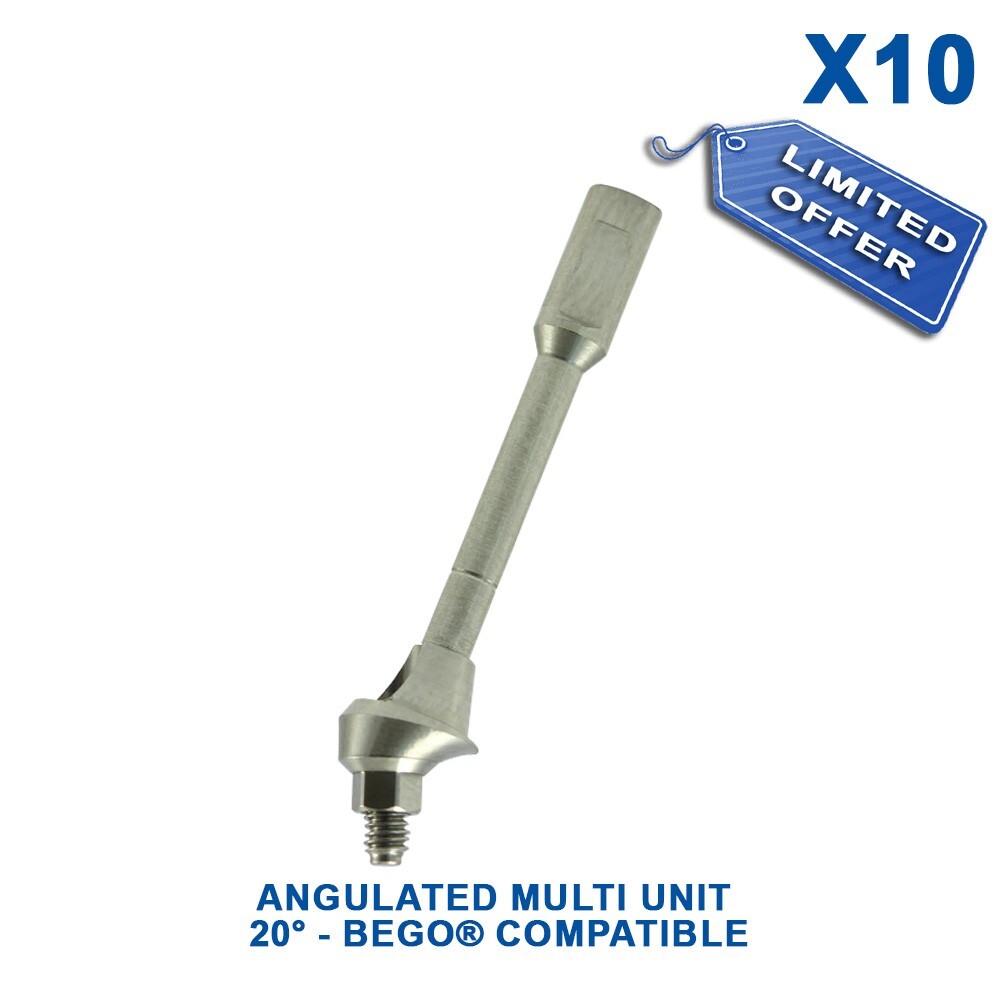 10pcs Dental BEGO Compatible Ø3.25/75 Angulated Multi Unit Abutment 20° – 57511