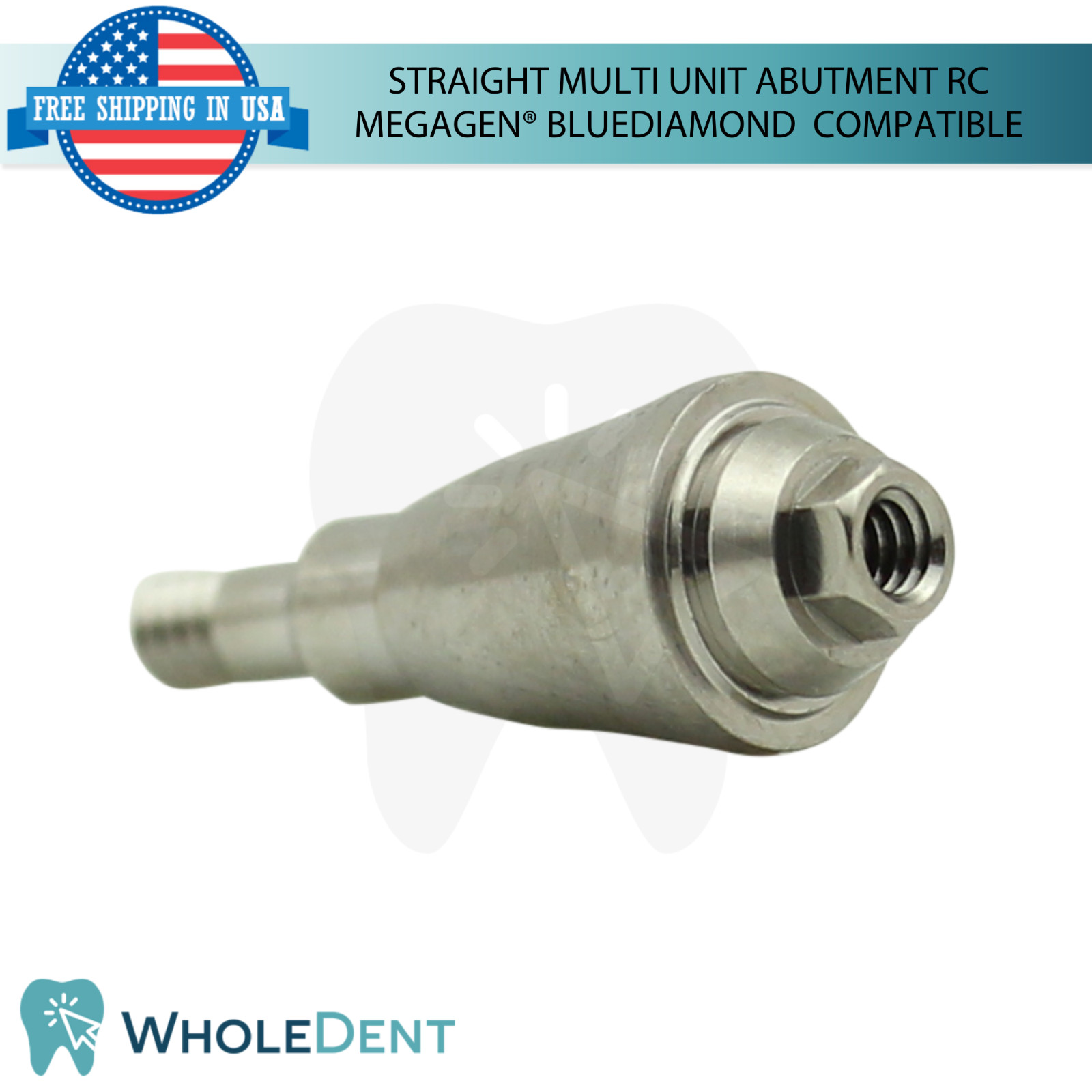 5x Straight Multi Unit Prosthetic Ø4.8mm RC Megagen® BlueDiamond Compatible