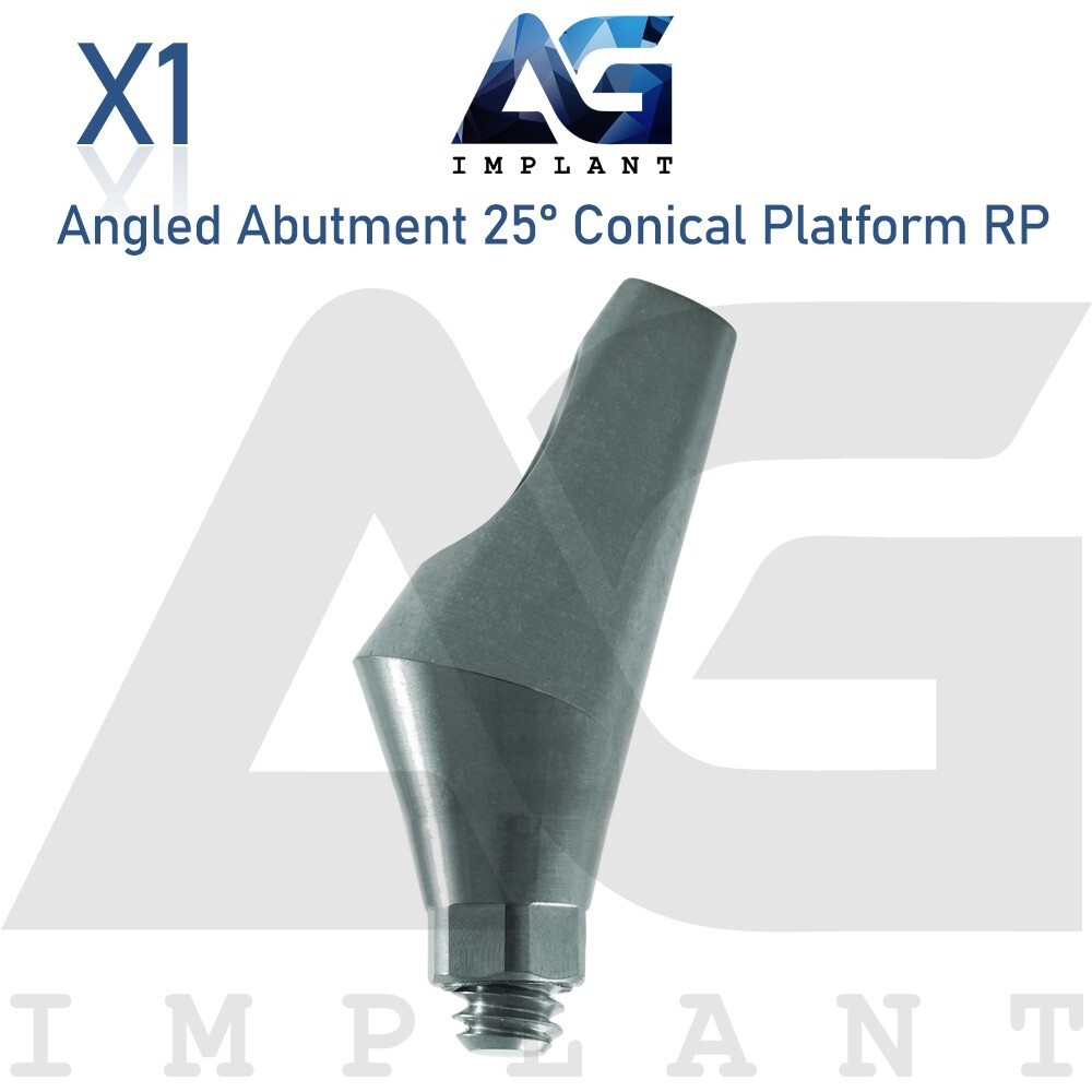 Dental Titanium Regular Platform Angulated Prosthetic 25° Conical Hex 2.65mm