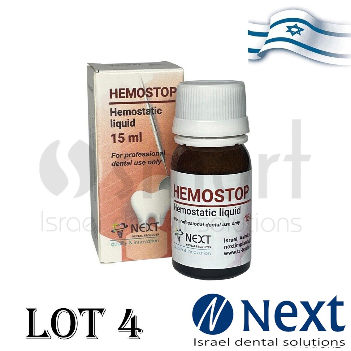 LOTx4 Dental Hemostop 25% aluminium chloride solution stop gingivial hemostat