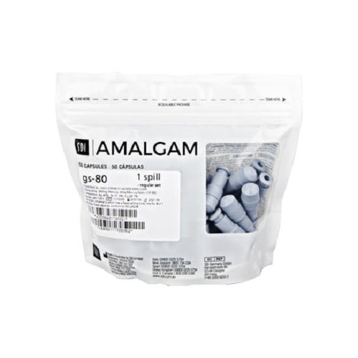 Dental SDI GS-80 High Strength Non-Gamma 2 Silver Alloy 50 Amalgam Caps SPILL 1
