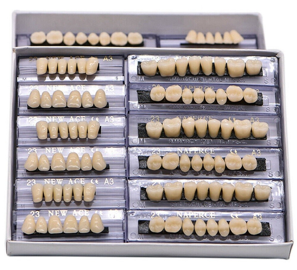 168pcs DentalAcrylic Resin Denture 23#A3 Shade Teeth Upper/Lower Full Set Teeth