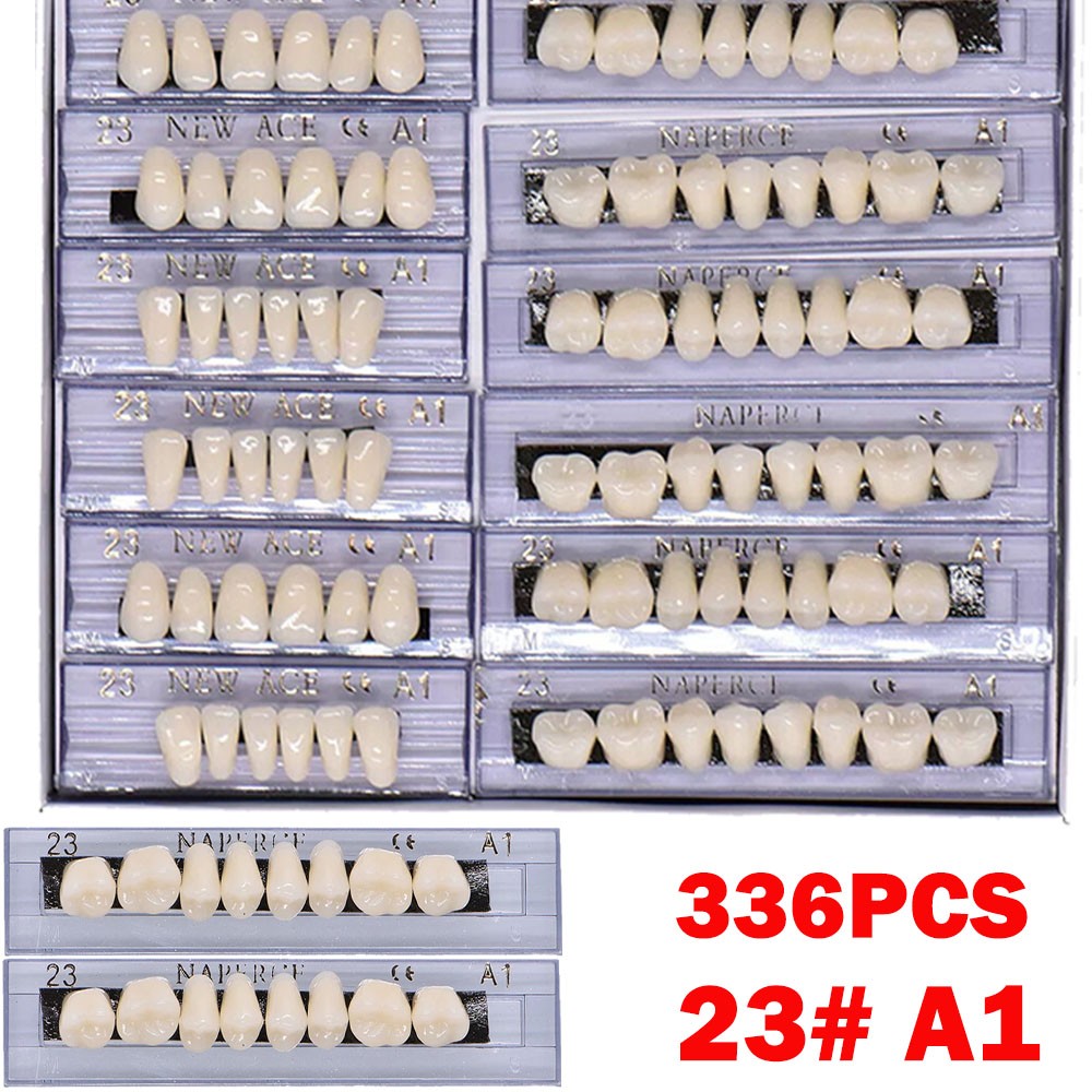 336Pc Dental Acrylic Resin False Teeth 23# Shade A1 Denture Full Upper Lower NEW