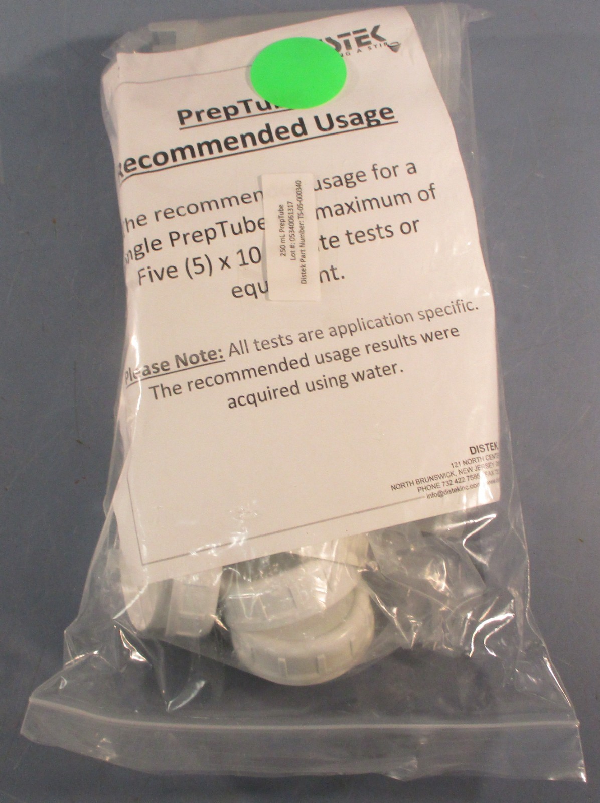 Distek Preptube for Sample Preparation 250ml 5 Tubes/Lids SS Blade TS-05-000340