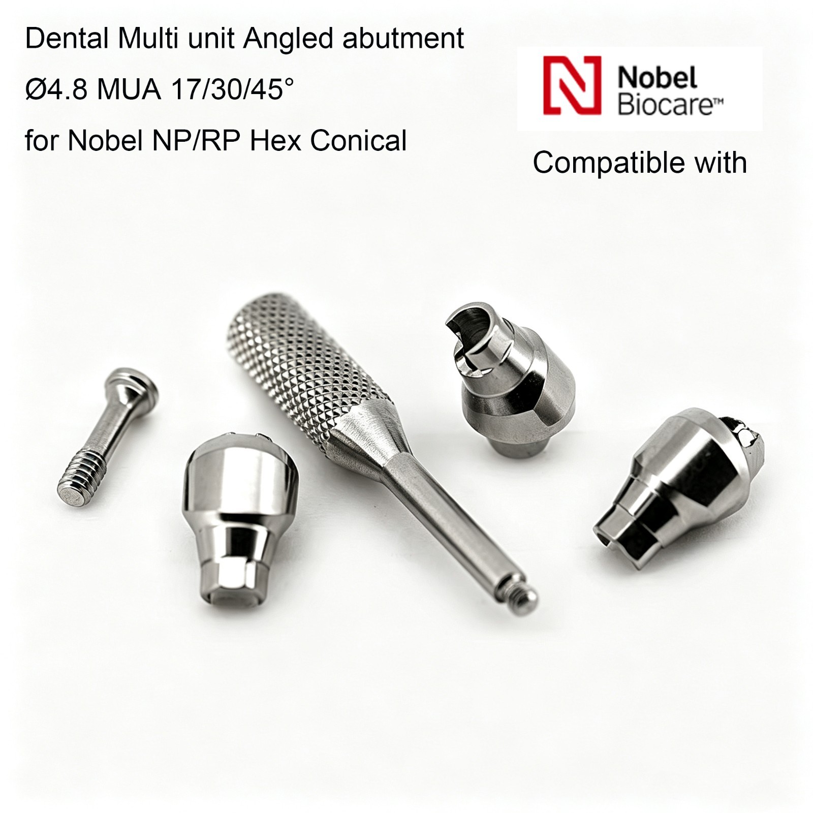 Dental Multi unit Angled abutment Ø4.8 MUA 17/30/45° for Nobel NP/RP Hex Conical