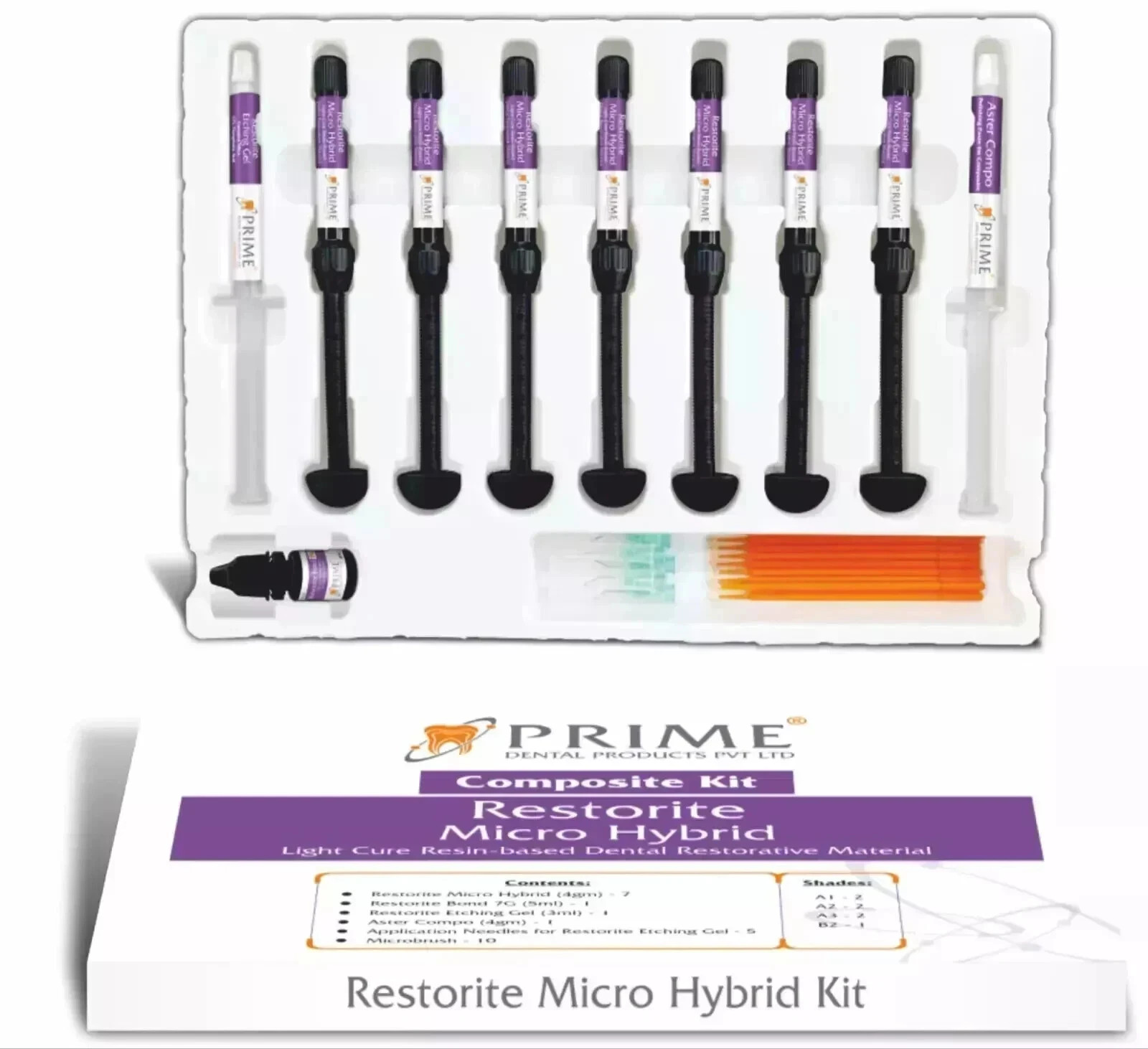 Prime Dental Micro Hybrid Light Cure resin Composite Materials US TARIFF PAID FS