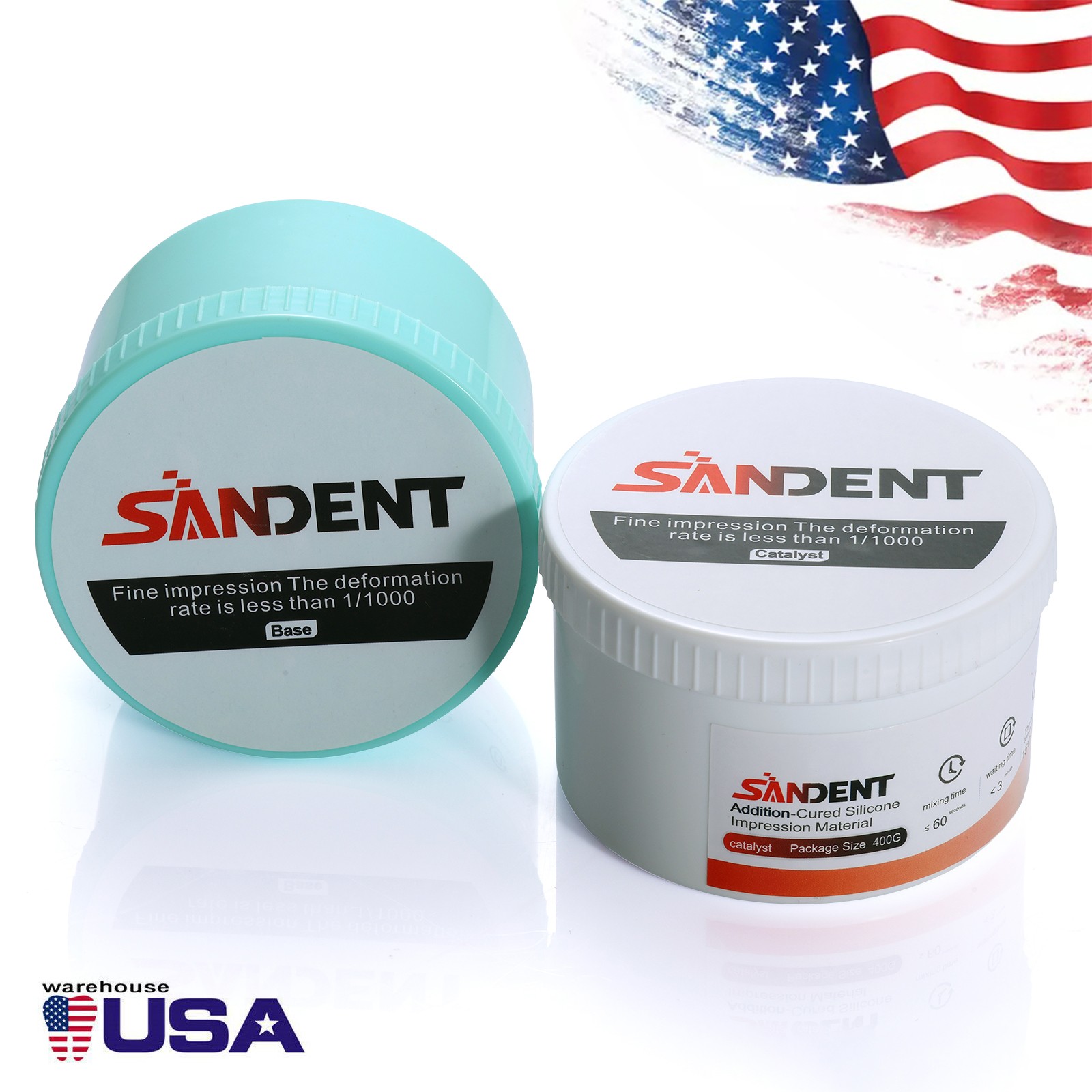 VPS Putty Impression Material 800g ( 400g Base & 400g Catalyst), USA