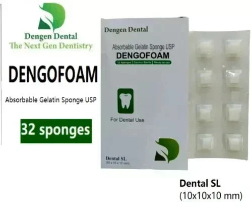 Dental Dengen Dengofoam Absorbable Gelatin Sponge USP 32 Sponges 10x10x10mm
