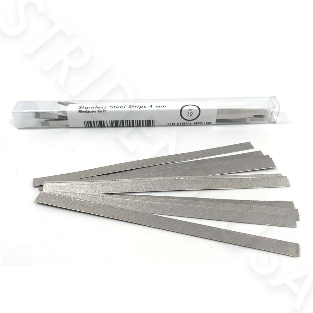 Stainless Steel Metal Dental Polishing Strips -Medium Grit – Multiple Sizes