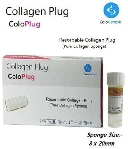 ColoGenesis Dental COLLAGEN ColoPlug Sterile Resorable Sponge 8x20mm FREE SHIPIN