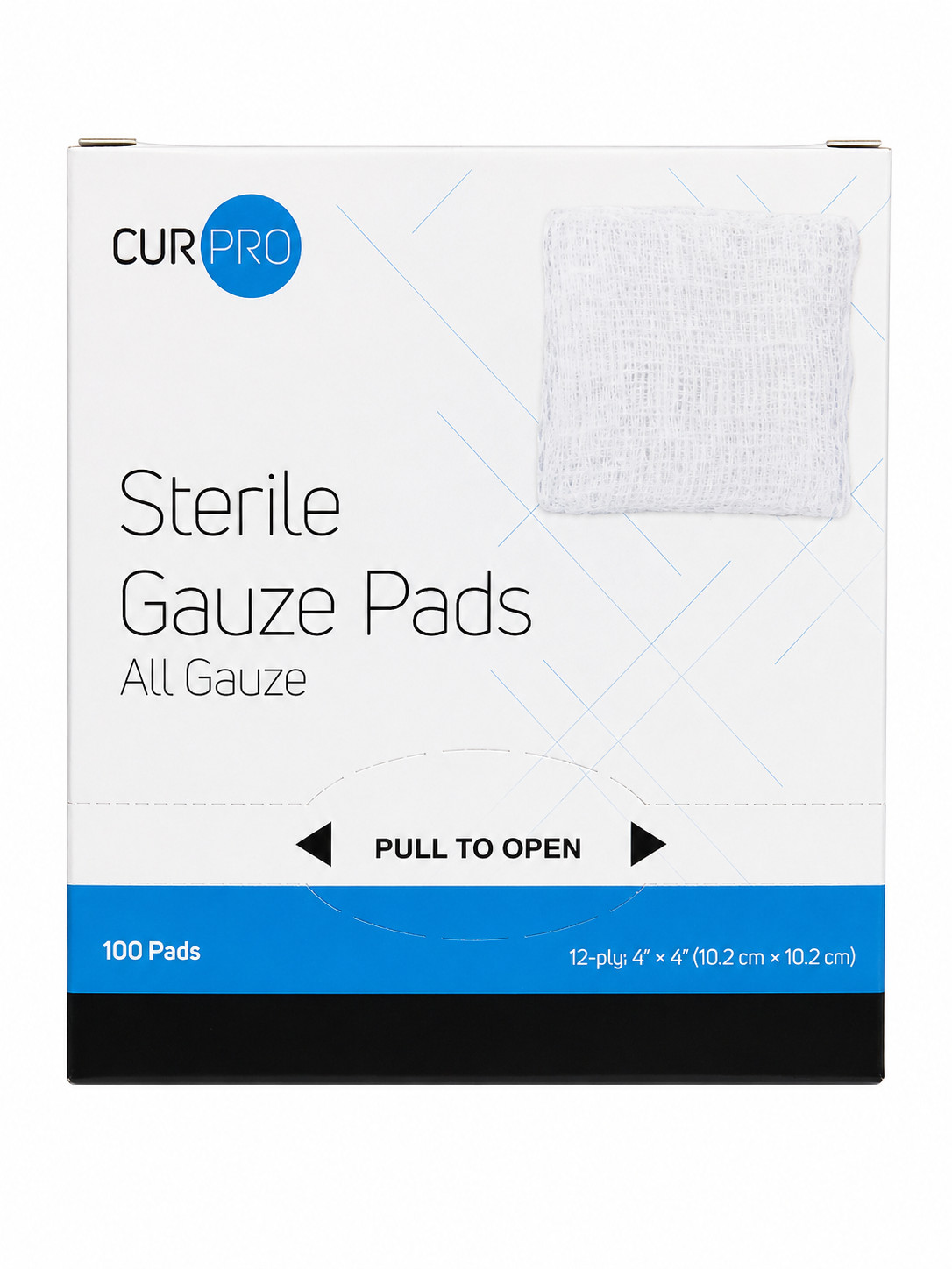 Dynarex Sterile Gauze Pads 4” x 4”, 12-Ply, Box of 100 #3354