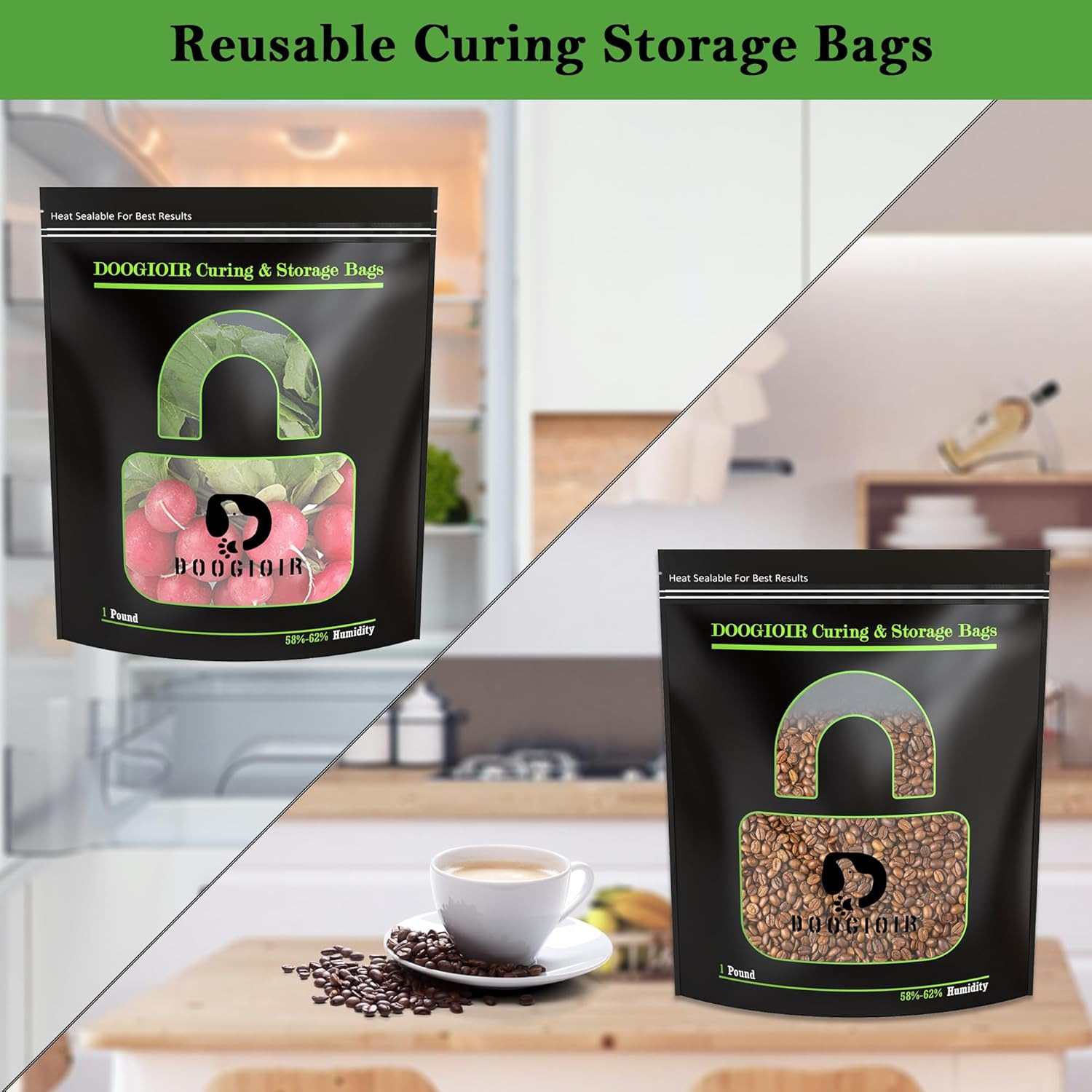 1 LB Curing & Storage Bags, Curing and Food Storage, Double-Tracked Zip Closure