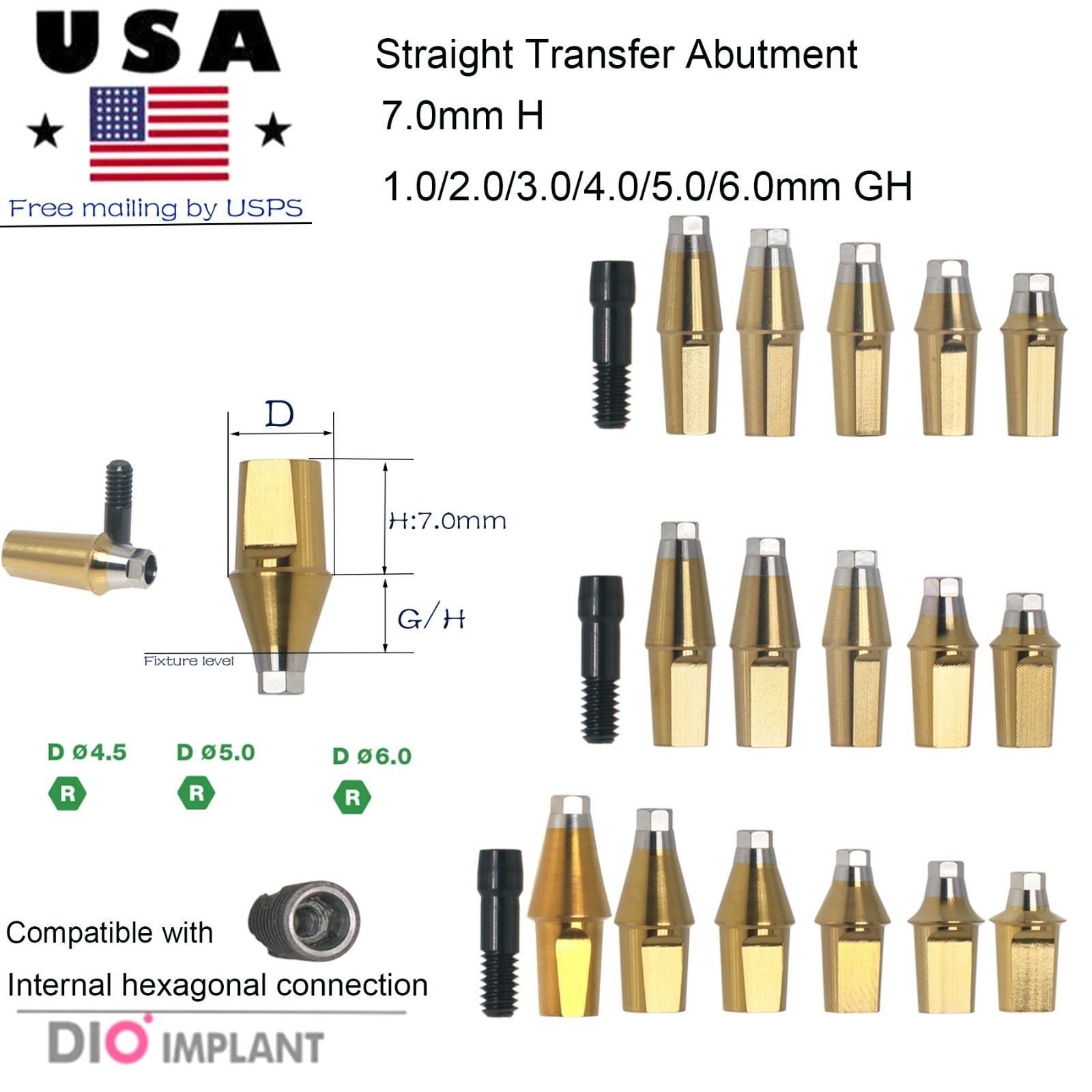 Hiossen ET Dental zest Locator/Healing/Straight/Angulated Abutment Mini/Regular