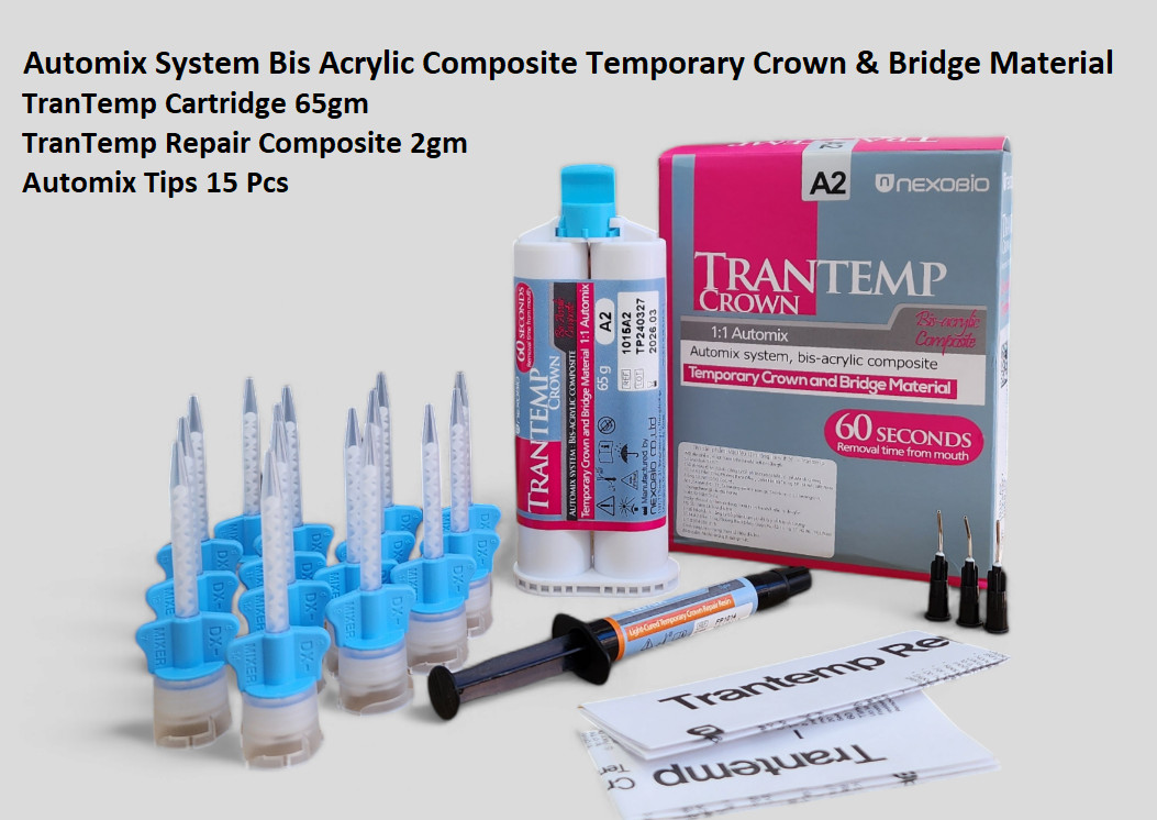 Dental TRANTEMP CROWN Temporary Crown & Bridge Material Automix System A2 SHADE