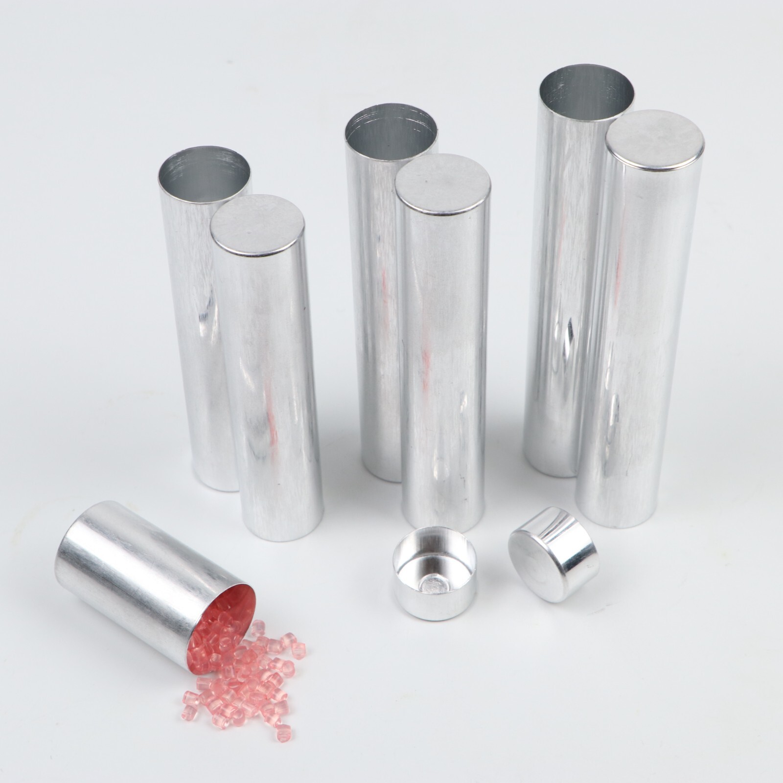 100pcs Dental Lab Empty Aluminium Cartridge for Flexible Partial Material OD22mm