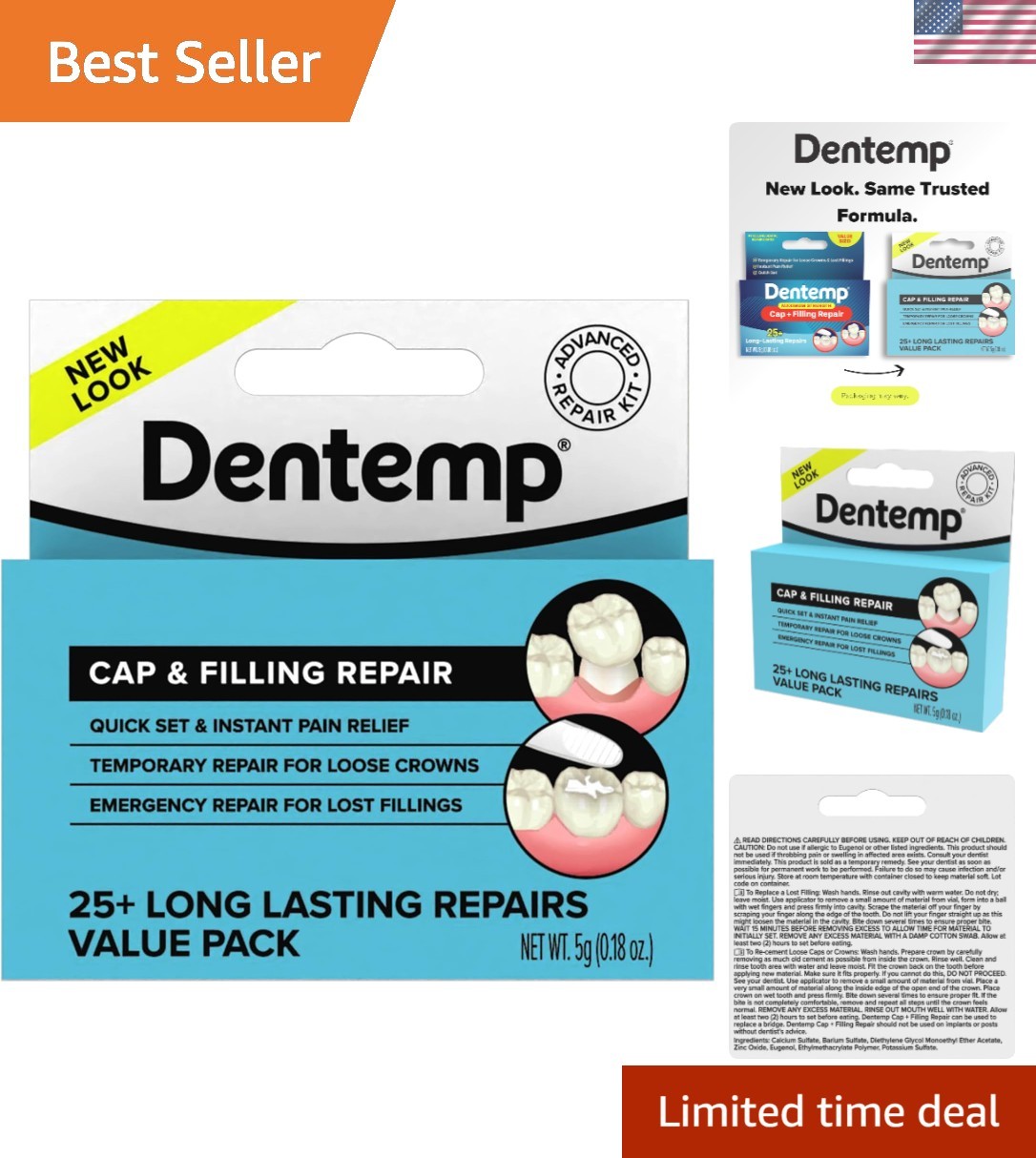 Maximum Strength Dental Repair Kit – Instant Pain Relief for Lost Fillings