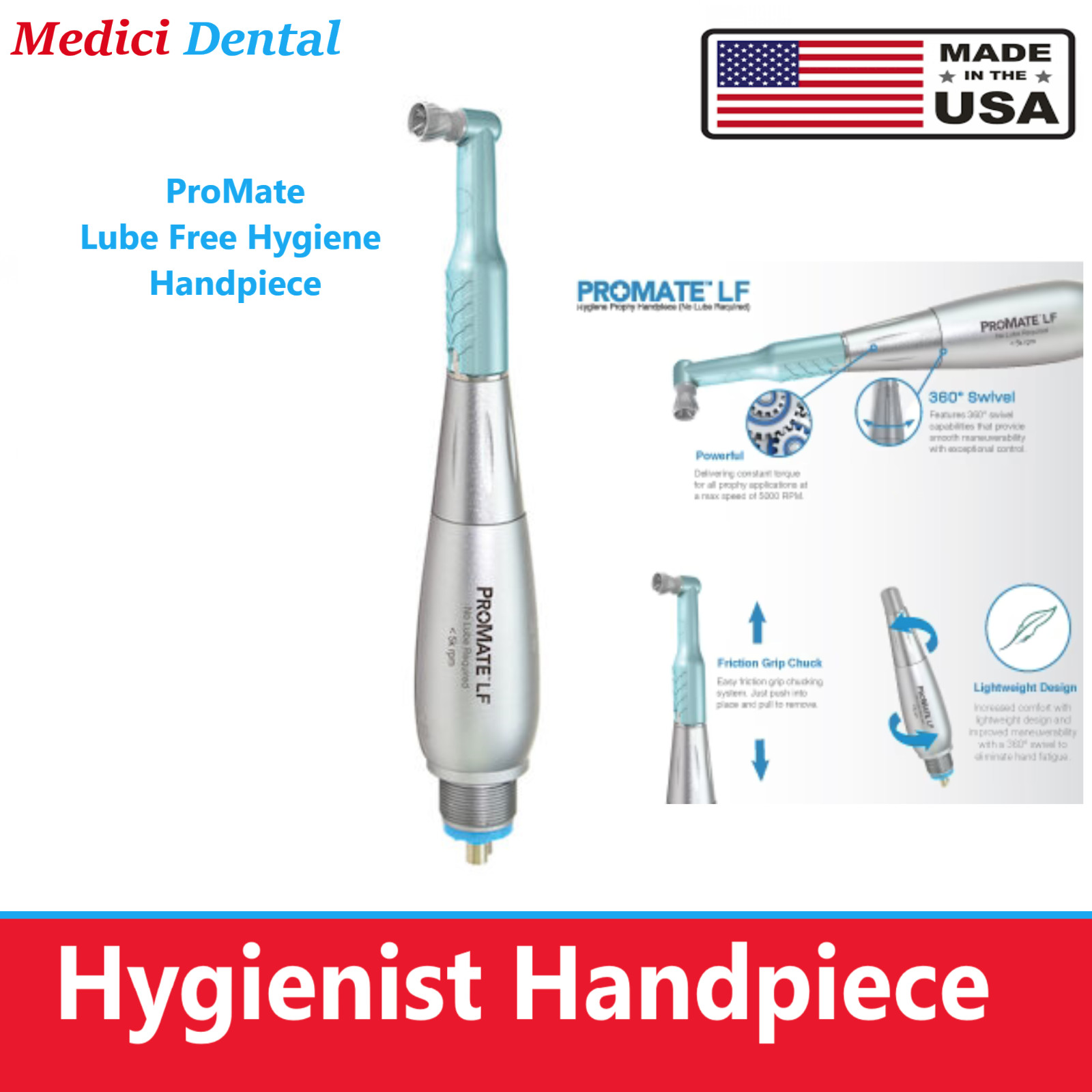 PacDent PROMATE LF DENTAL HYGIENE PROPHY HANDPIECE 2 YEAR WARRANTY