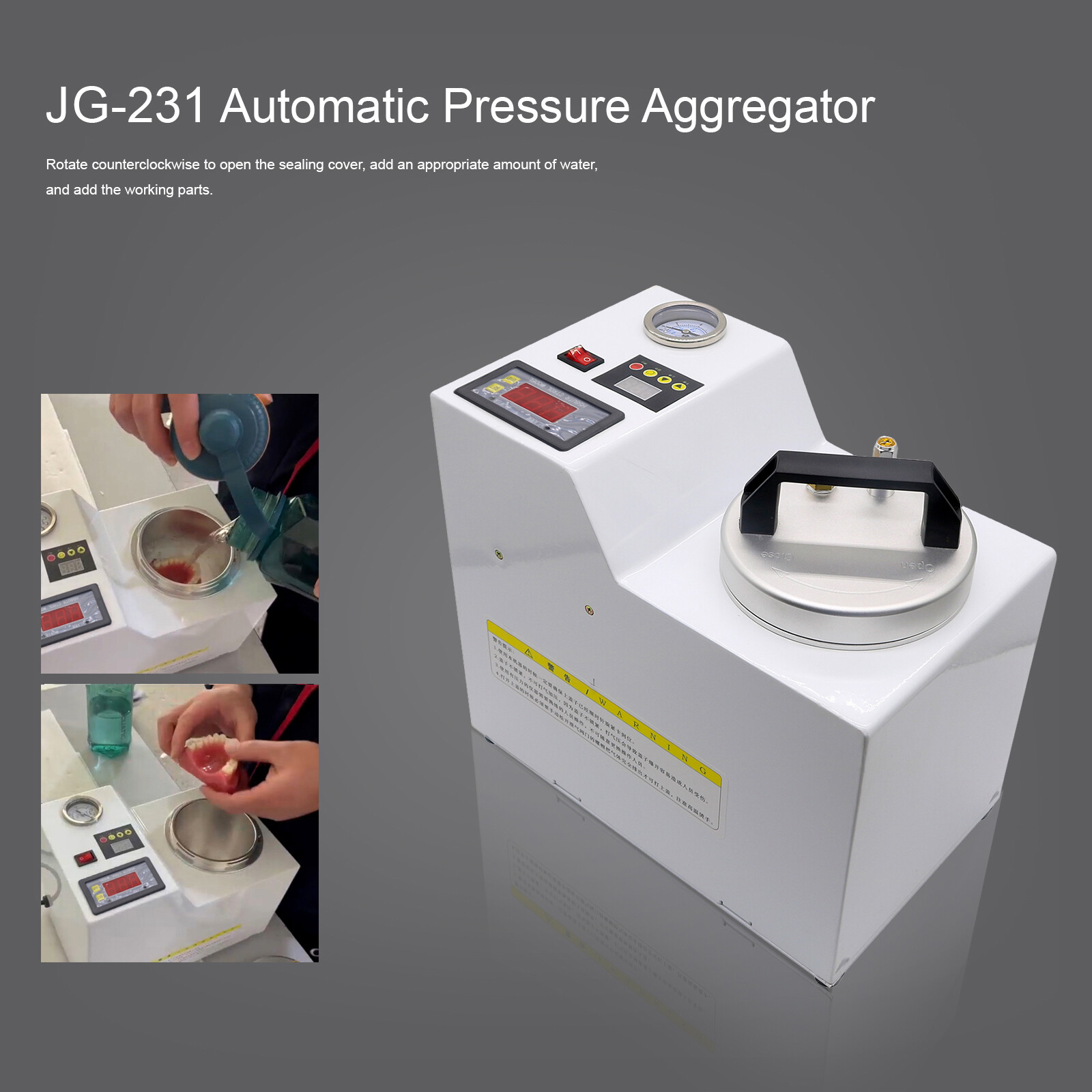 Dental Portable Digital Built-in Air Pump Pressure Polymerizer Aggregator JG-231