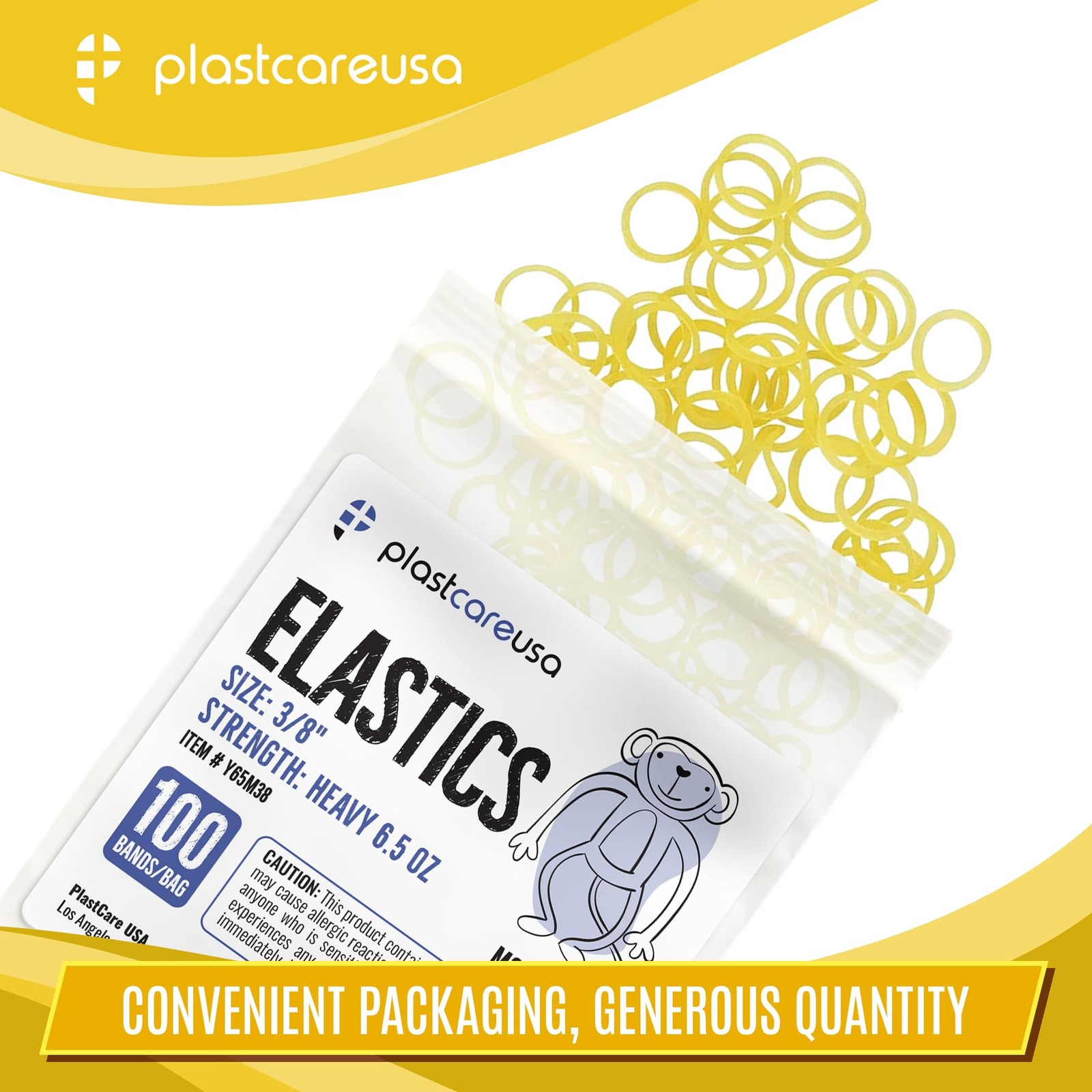 1000 5/16″ Penguin, Medium 4.5 Oz Orthodontic Latex Elastic Penguin