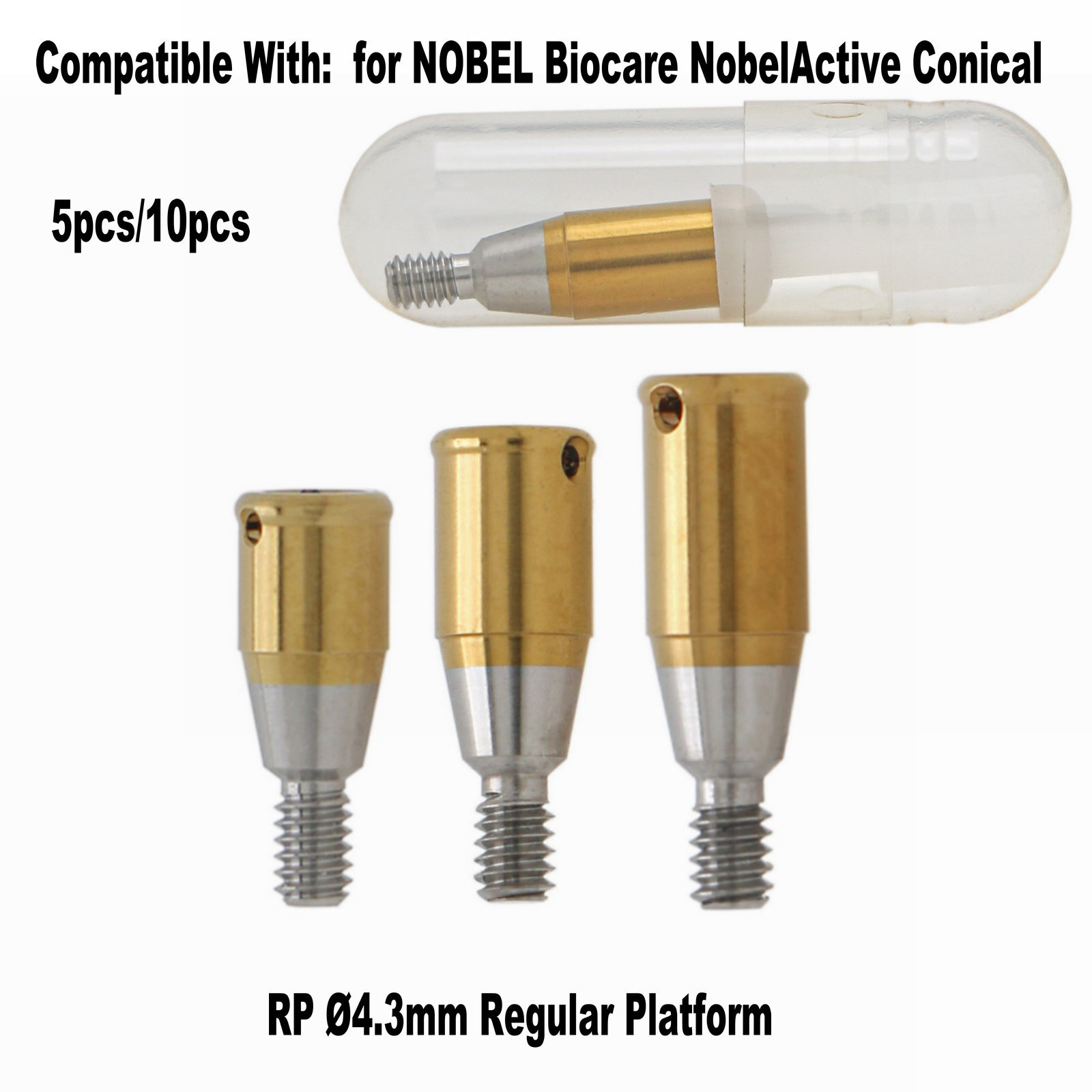 Dental Male Caps Attachment Abutment for Nobel Active/ITI/Zimmer Locat Core Tool