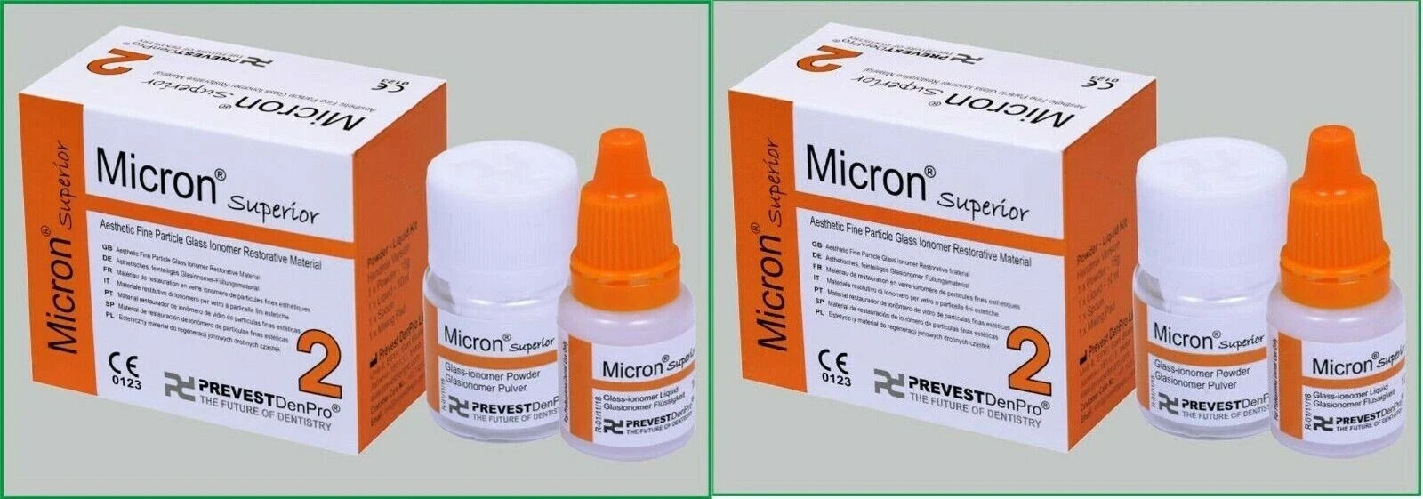 2 Packs Of Prevest Denpro Micron Superior 2 Radiopaque Glass Ionomer Filling