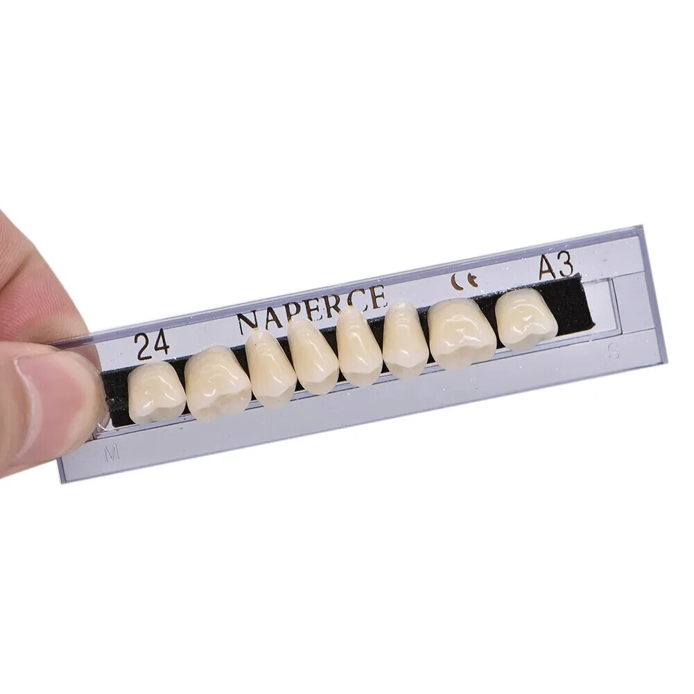 168Pcs Dental Acrylic Resin Denture 24# Shade A3 Full Upper Lower False Teeth