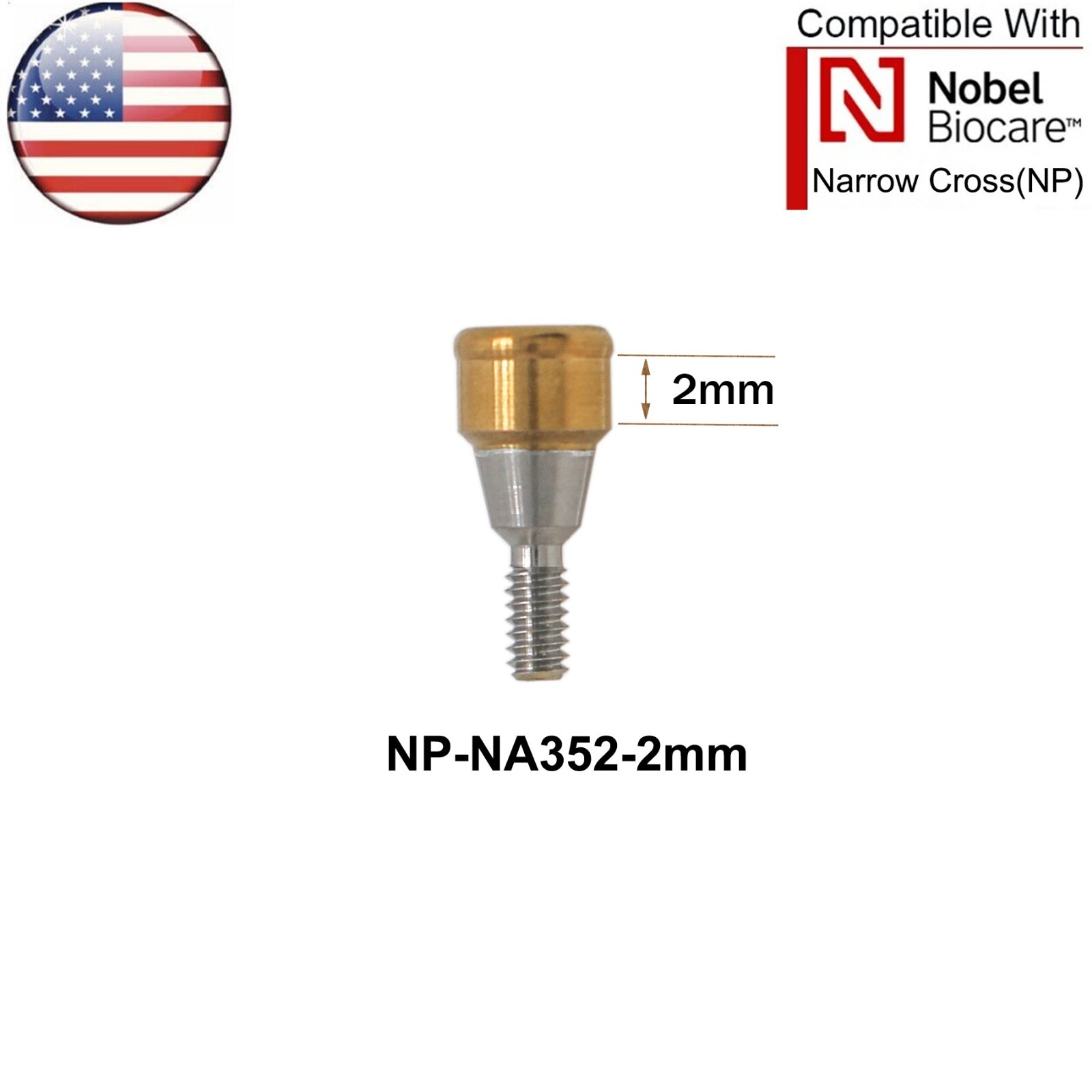 US Fits Nobel Biocare lmpalnts Locator Overdenture Abutment NP 1-5mm Removable