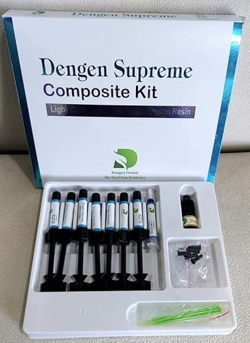 Dental Dengen Supreme Composite Kit Dental Nano Hybrid Light Cure 7 Syringes