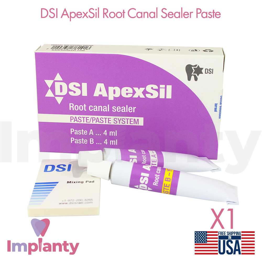 Dental ApexSil Ro0t CanaI Sealer Paste 2 Tubes 4gr Each and Mixings Pads