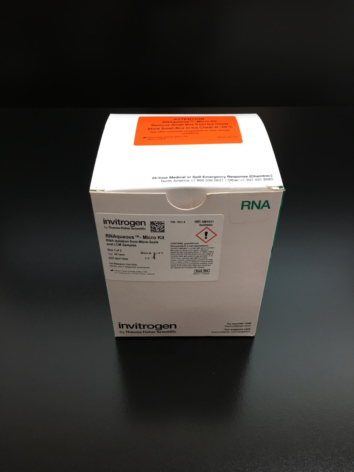 Invitrogen REF AM1931 RNAqueous Micro Total RNA Isolation Kit