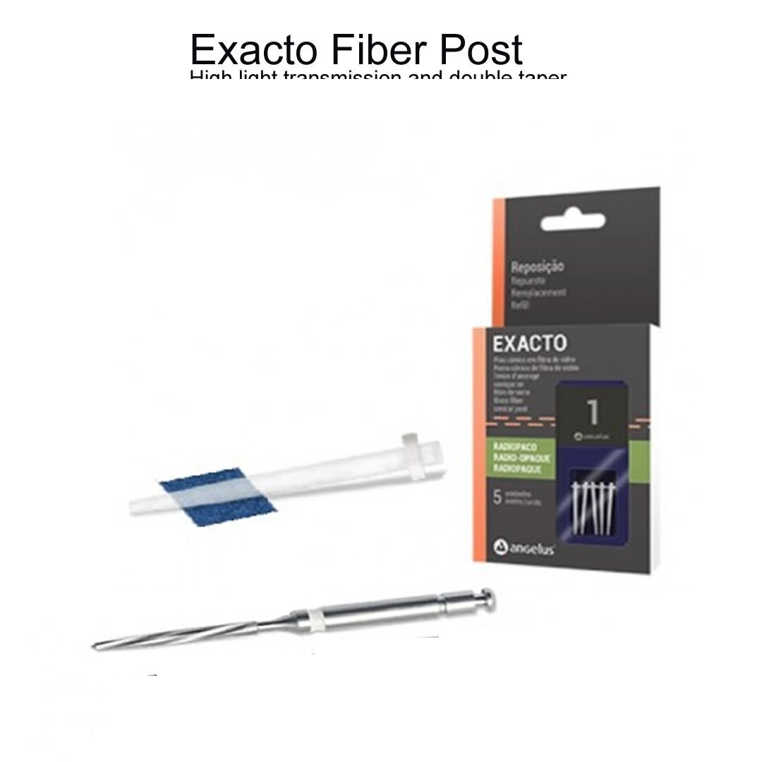 Angelus Exacto Translucent posts trial kit #1. 5 posts & 1 bur #9117