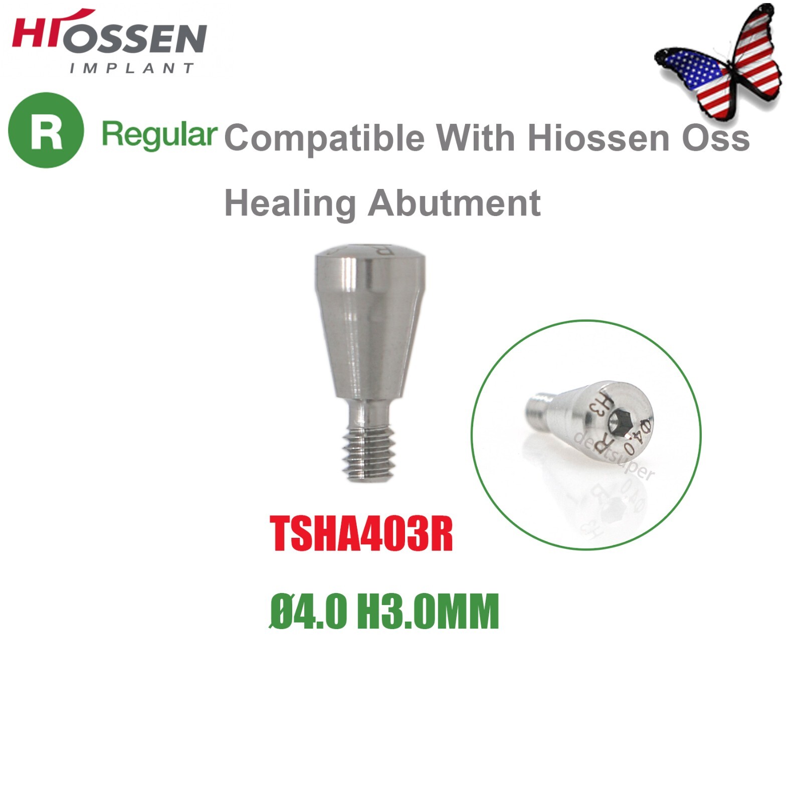 Fits Osstem Hiossen Dental Healing Abutment/Lab Analog Mini Regular Platform Cap
