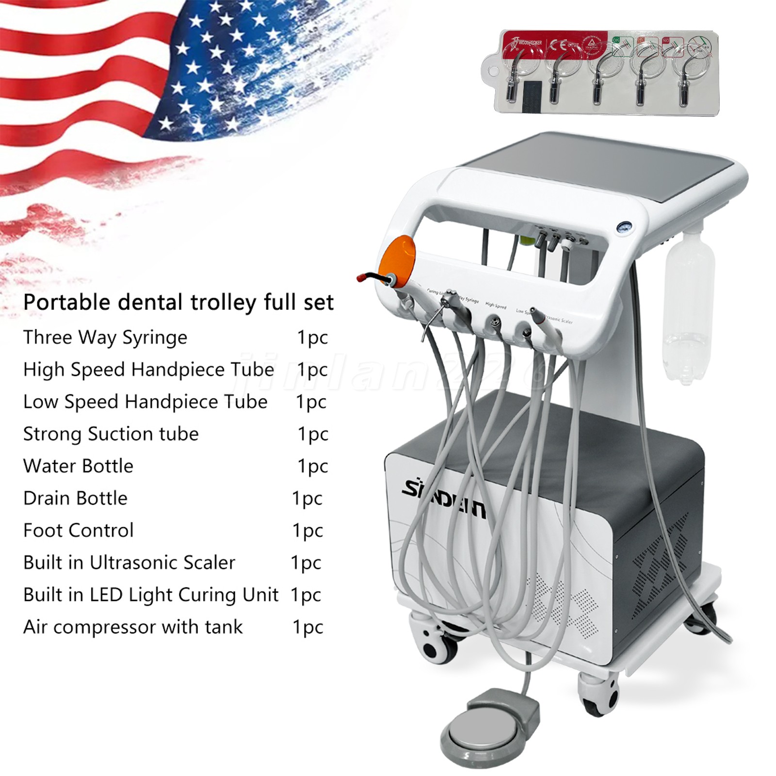 Dental Electric 1:5 Fiber Optic Contra Angle Handpiece Cartridge Rotor Canister