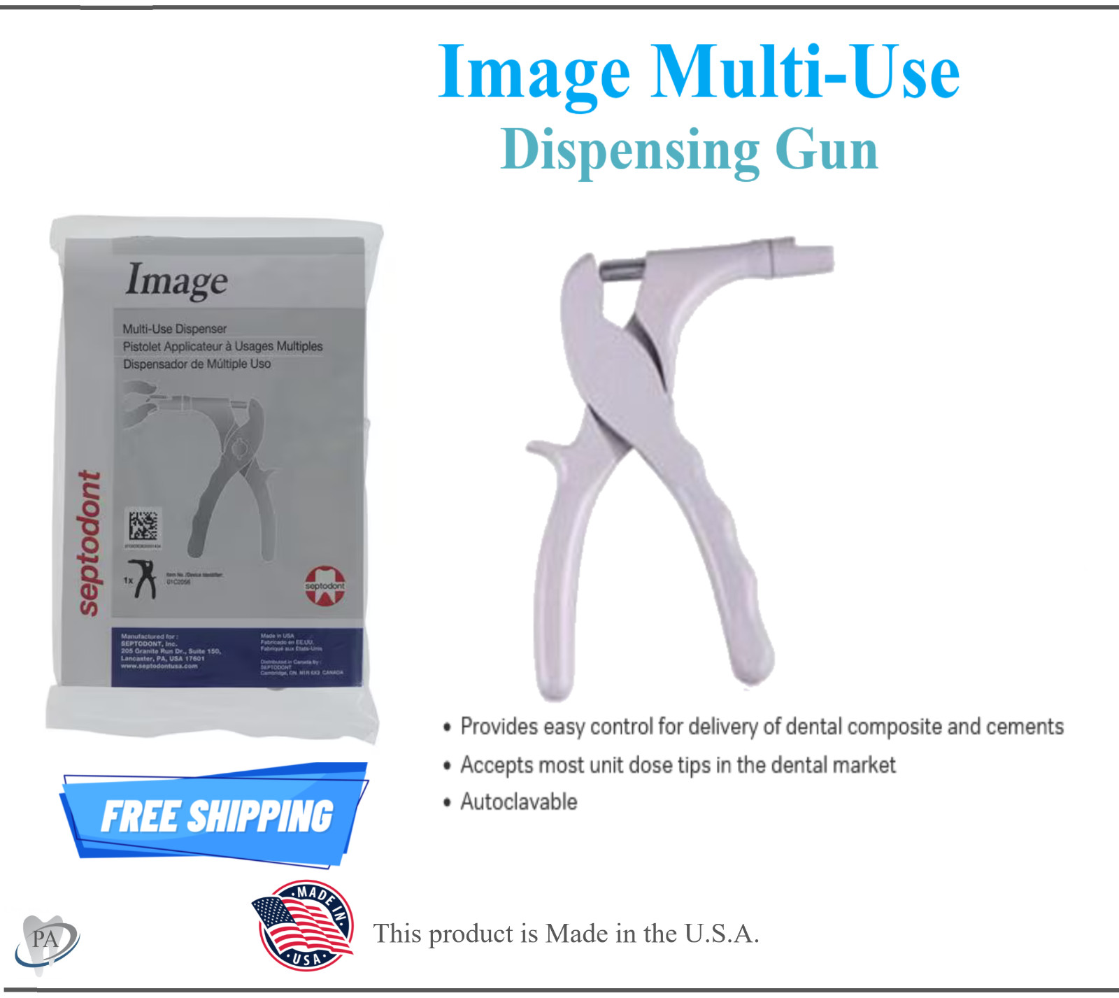 Dental Unit Dose Dispenser For Composite Resin and Cements Image Gun, Autoclave