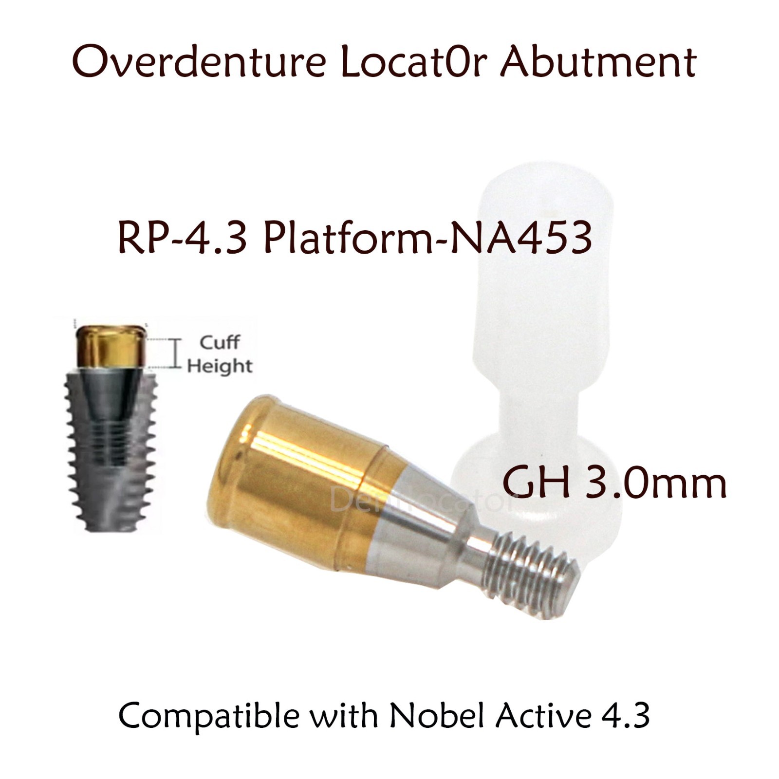 Locator Abutment for Nobel Active Biocare Conical Connection NP/RP 1-5mm Height