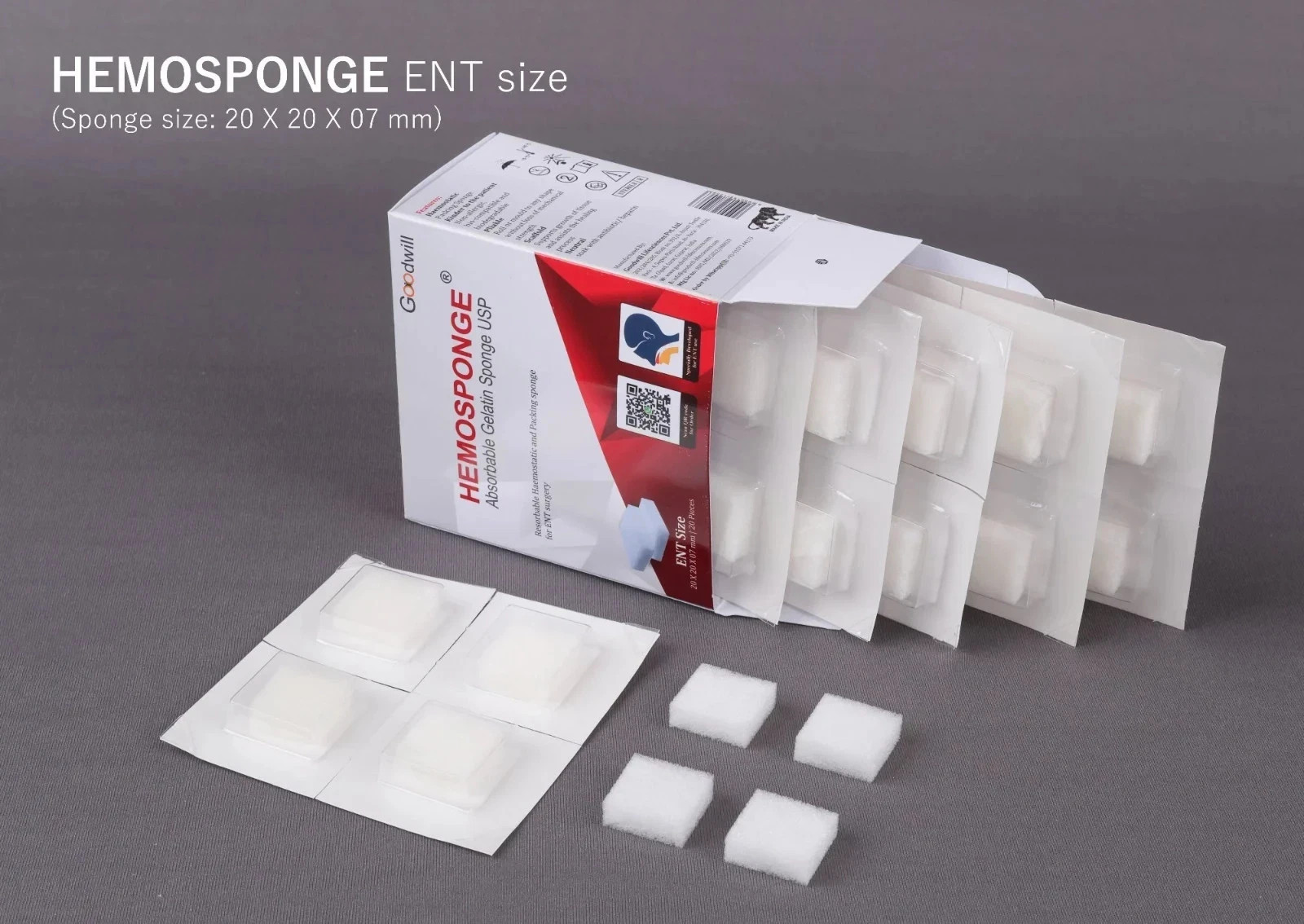 DENTAL XL HEMOSPONGE Gelatin Resorbable Haemostatic 20 Sponges Pack 20x20x07mmfs