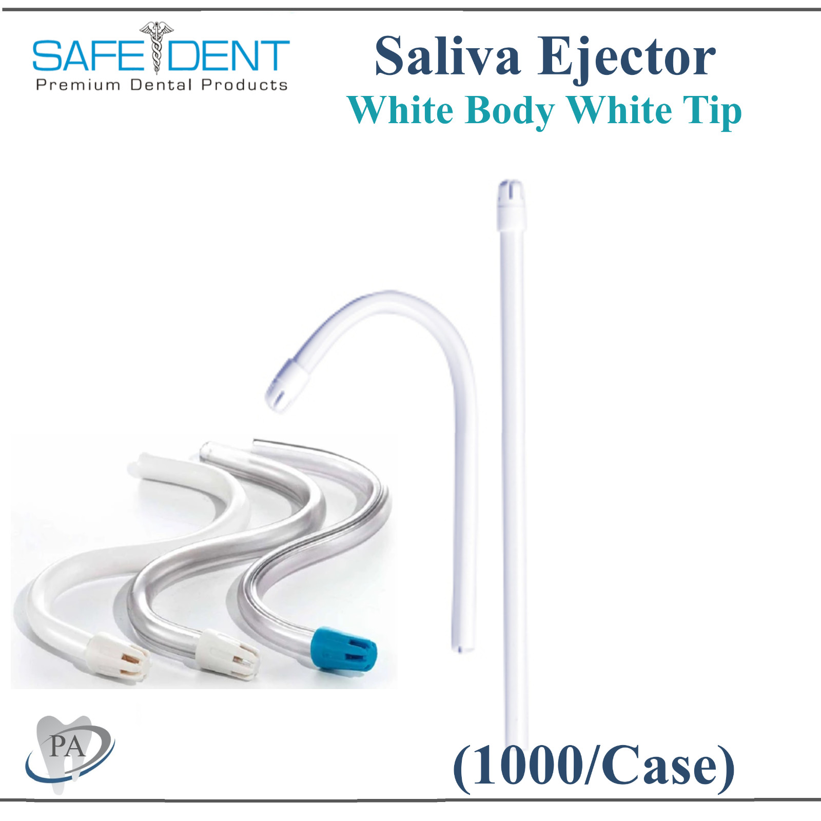1000 (1 Box) White Body Dental Saliva Ejectors Ejector Disposable Suction Tips