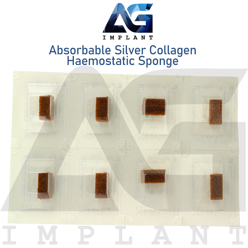 Gelatin Absorbable Hemostatic Collagen Silver Sponge Sterile Dental 24pcs