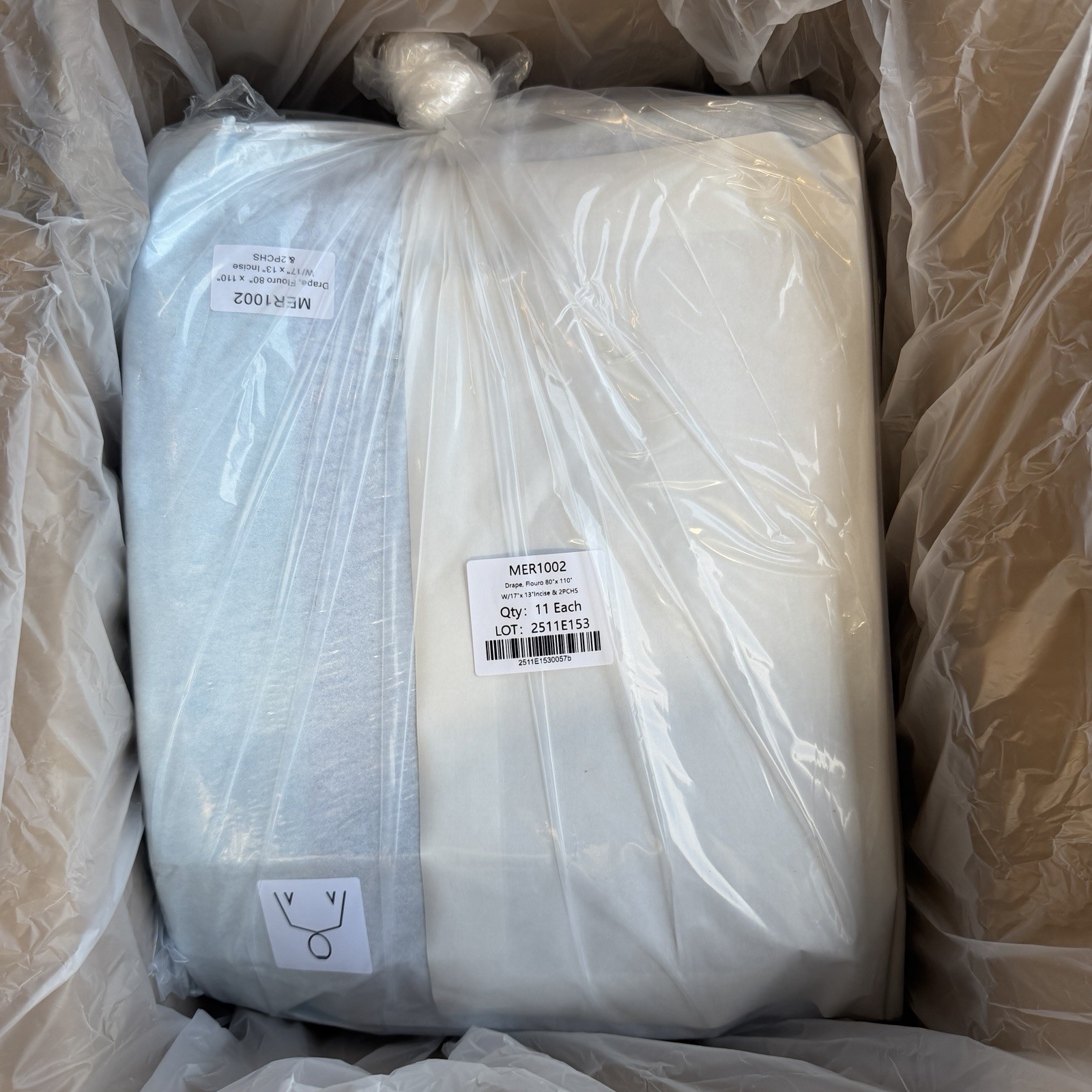 22 Merit Medical MER1002 Fluoro Drapes 80×110 Incise 2 Pouches Non-Sterile