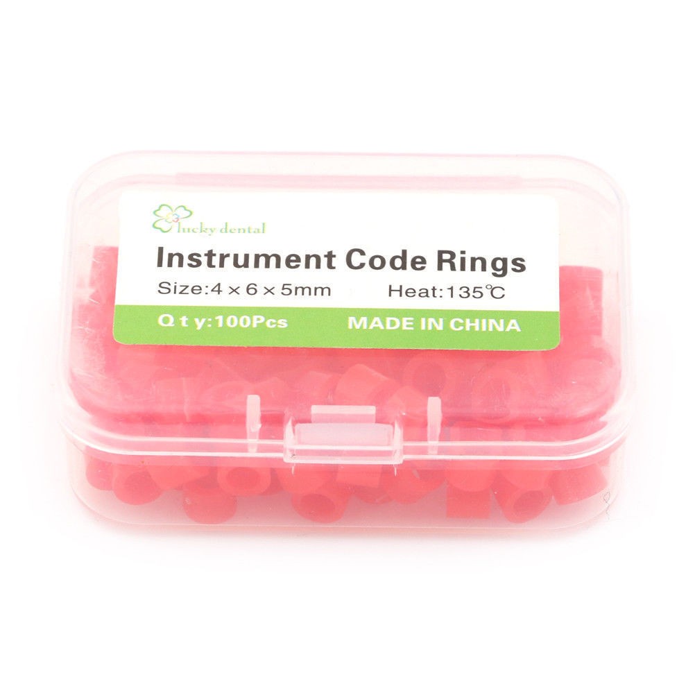 100Pcs/Box Dental Autoclavable Assorted Silicone Instrument Color Code Ring Band